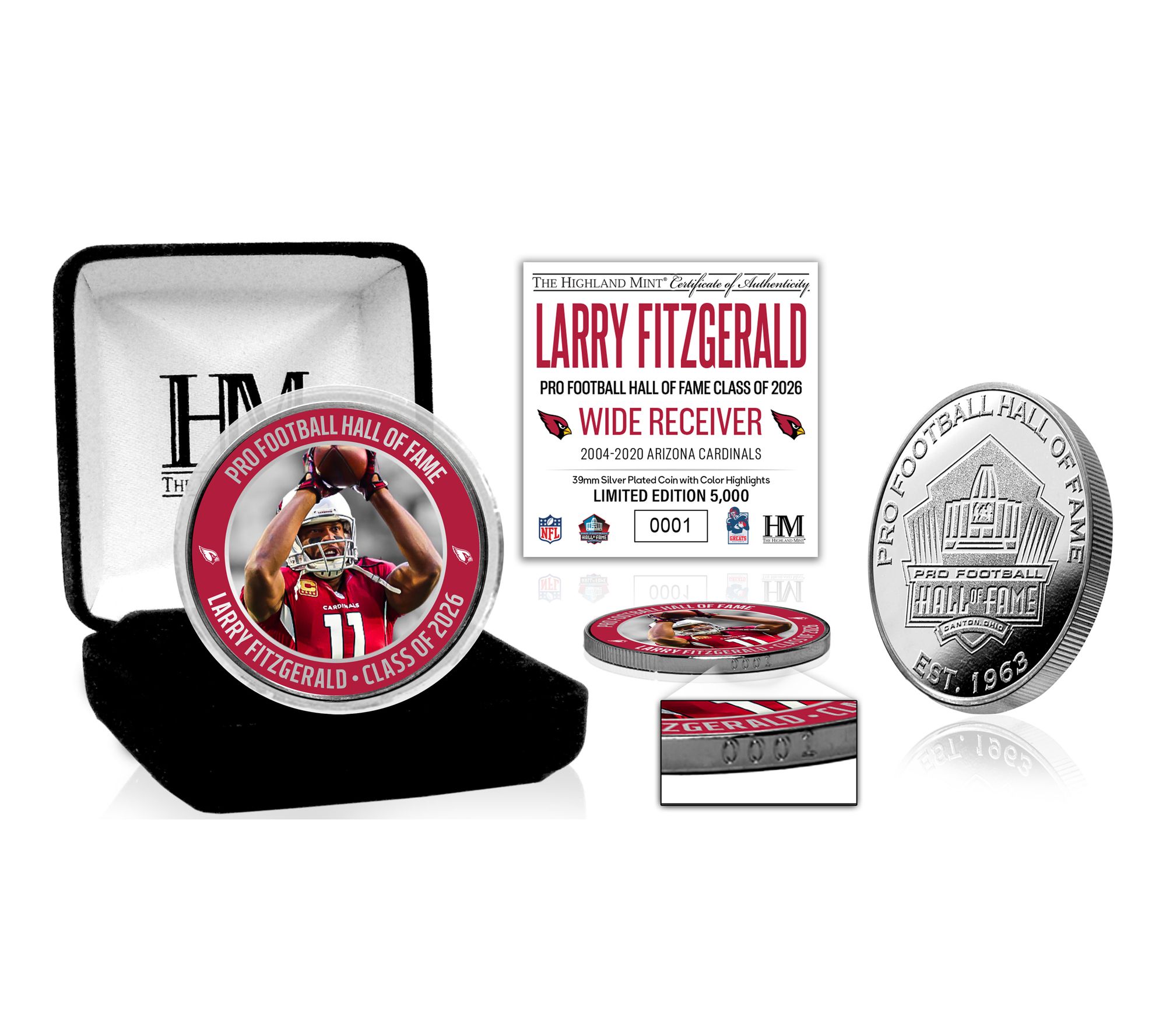 Larry Fitzgerald 2026 NFL Hall of Fame Induction Coin