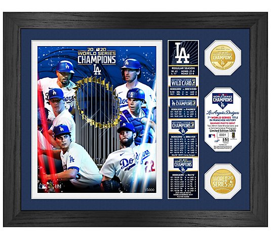 LA Dodgers 2020 World Series Champions Banner Photo Mint