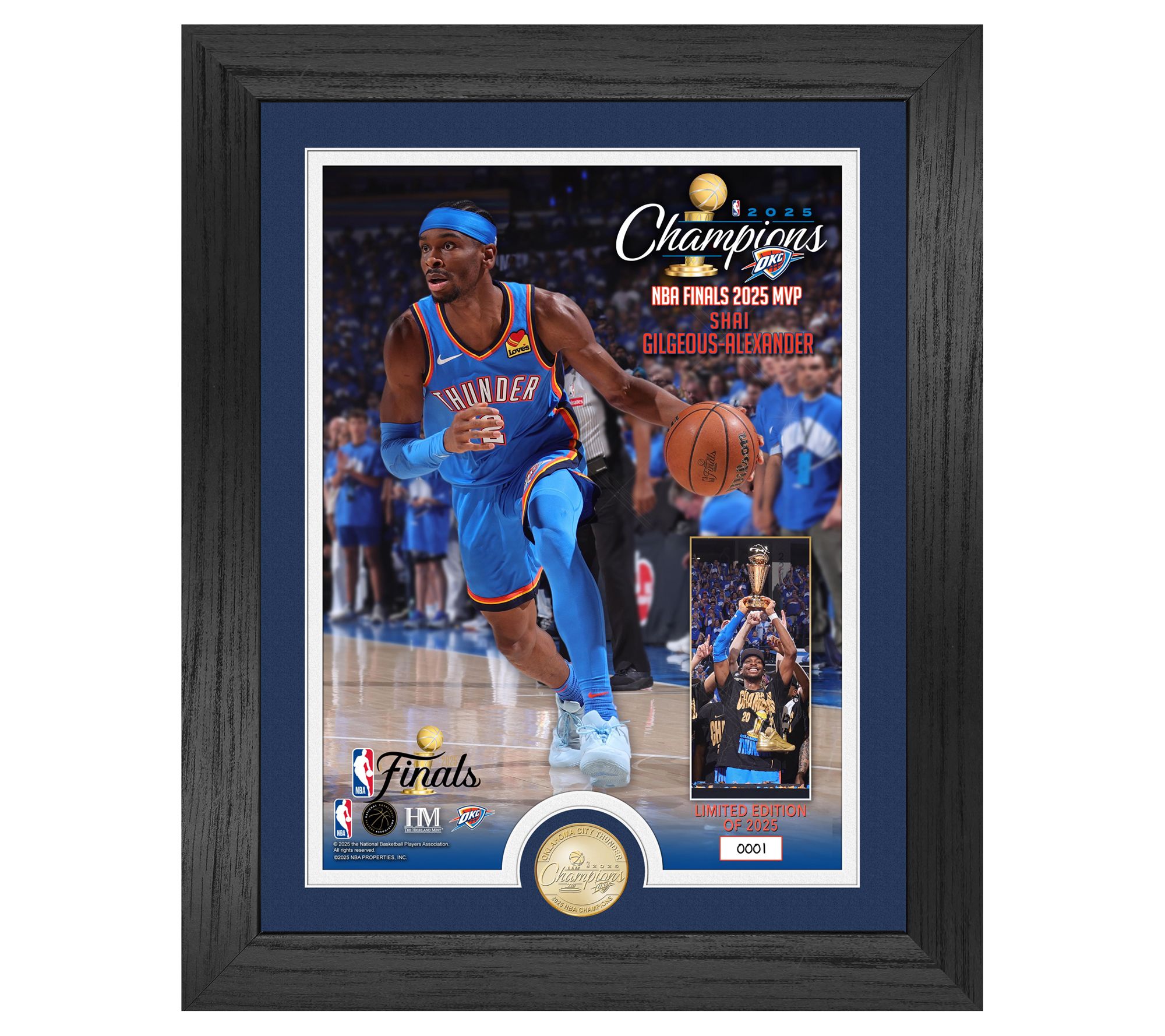 Highland Mint 2025 NBA Finals Oklahoma City Thunder MVP Frame
