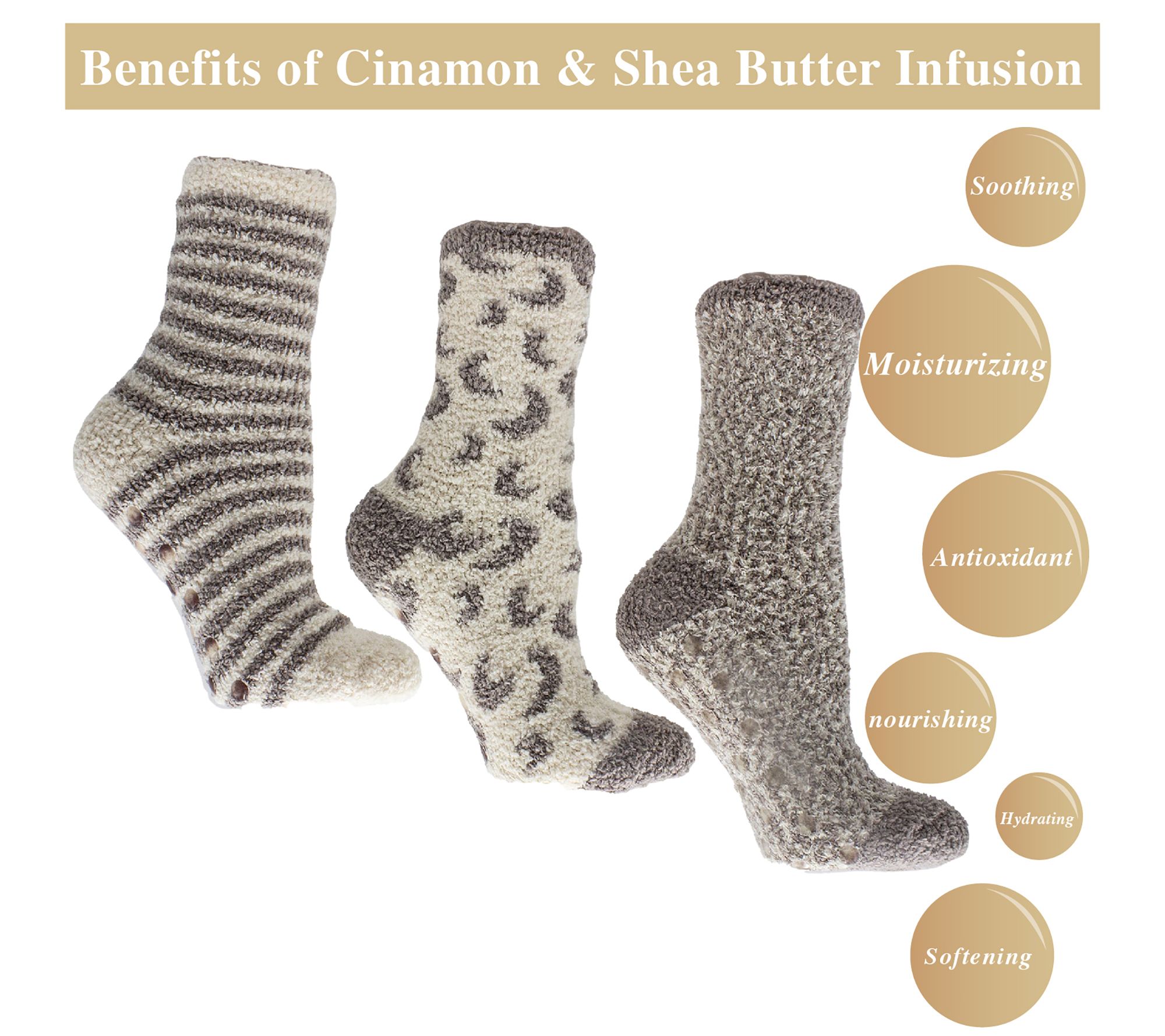 MinxNY Aromasoles Holiday Slipper Sock Set - 3pk