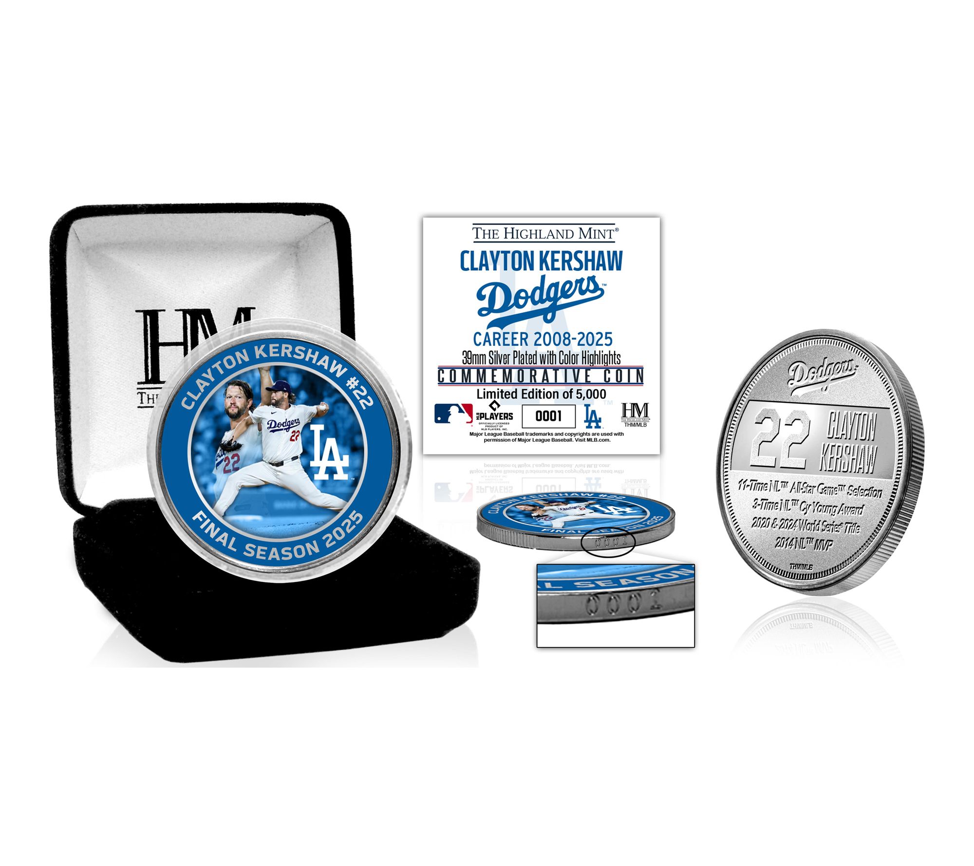 Clayton Kershaw Los Angeles Dodgers RetirementCoin