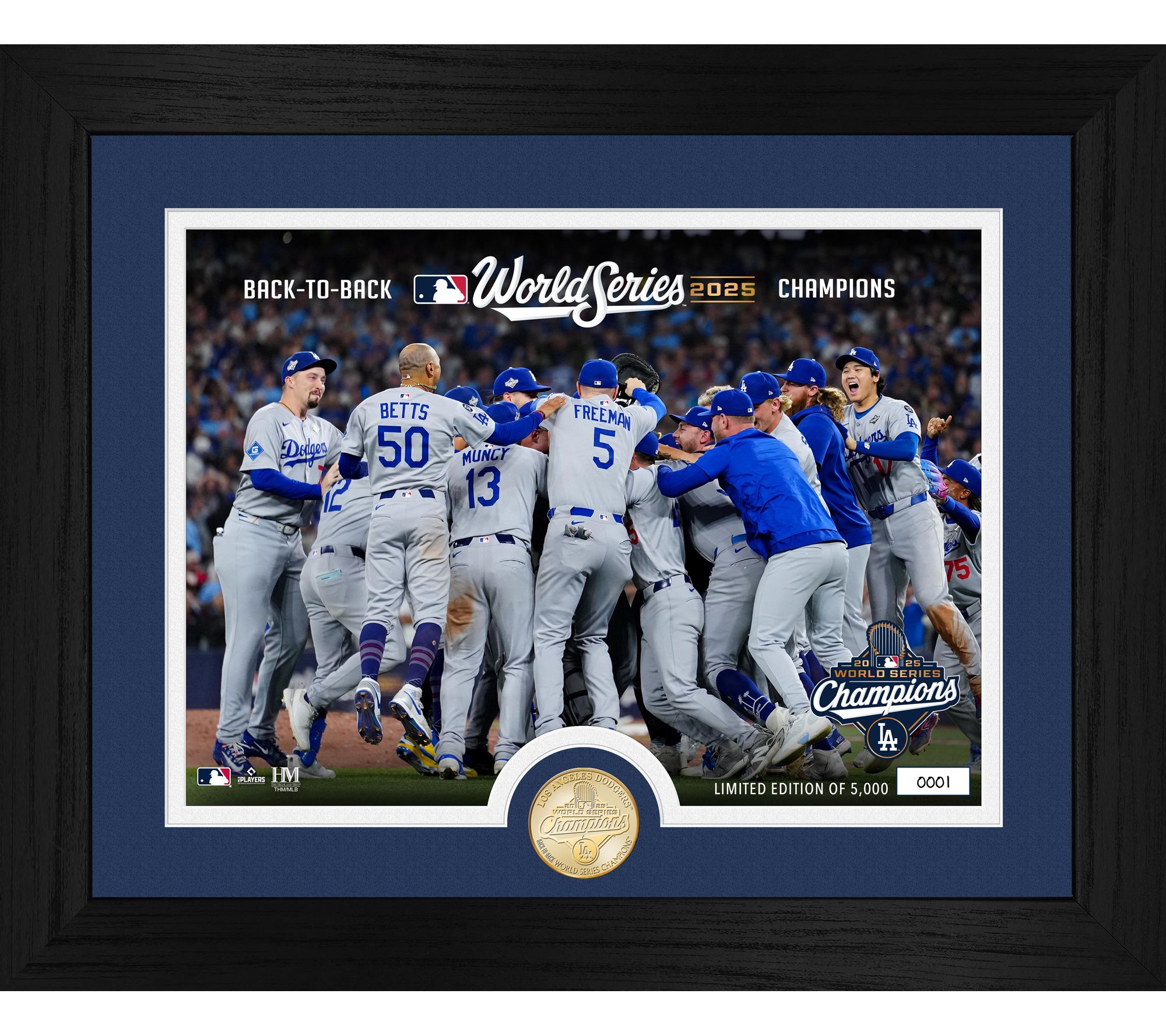 Highland Mint LA Dodgers 2025 WS Champ Celebration Frame