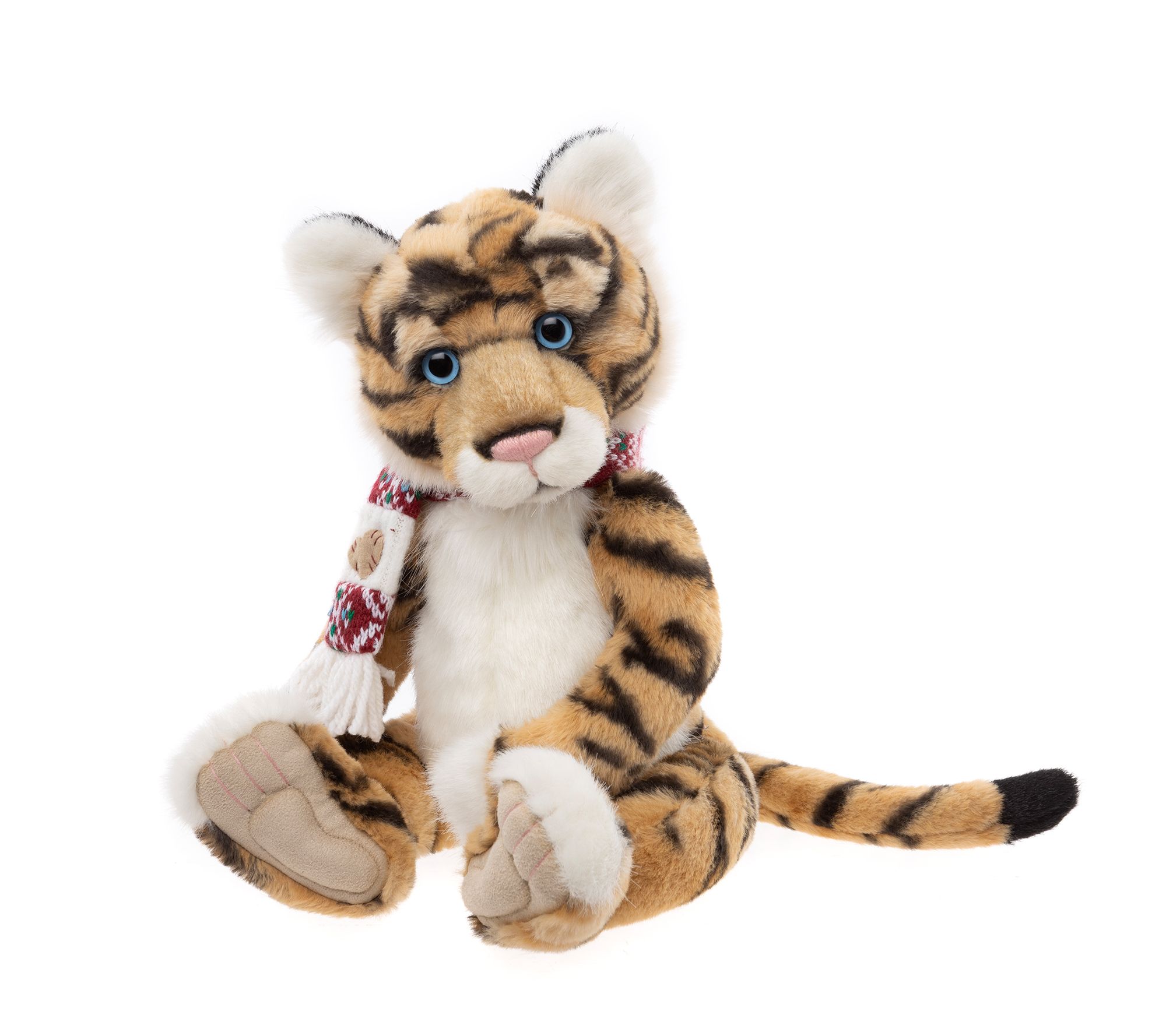 Charlie Bears Taradiddle 15" Plush Tiger w/ Red & White Scarf