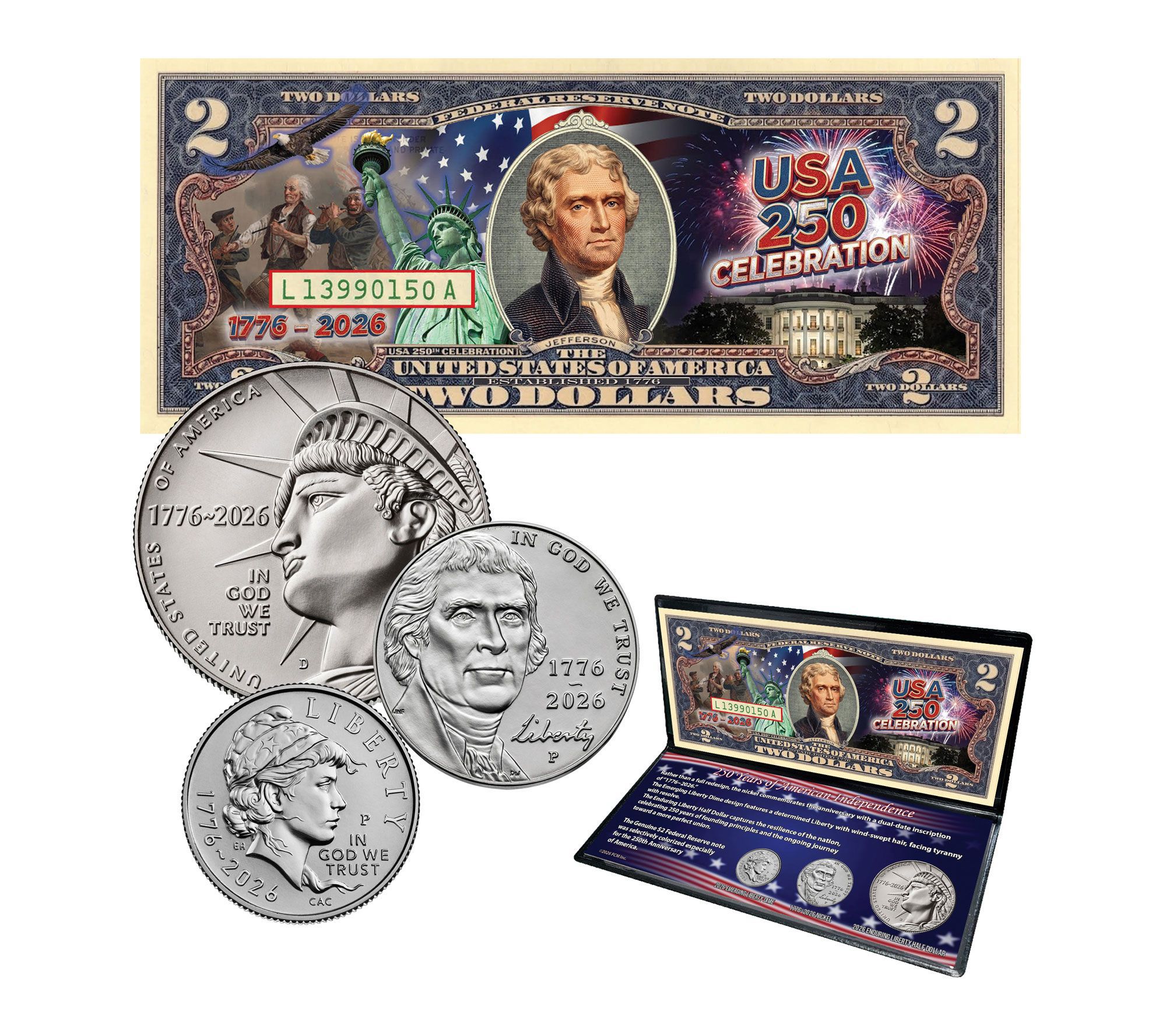  250 Years of Independence Celebration Coin & Colorized