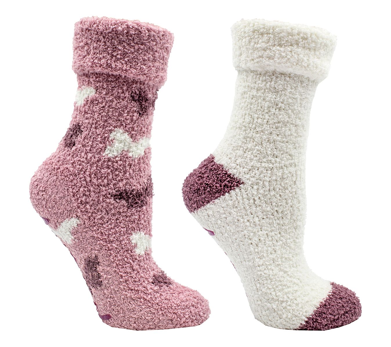 MinxNY S/2 Non Skid Shea Butter Infused Fuzzy Socks