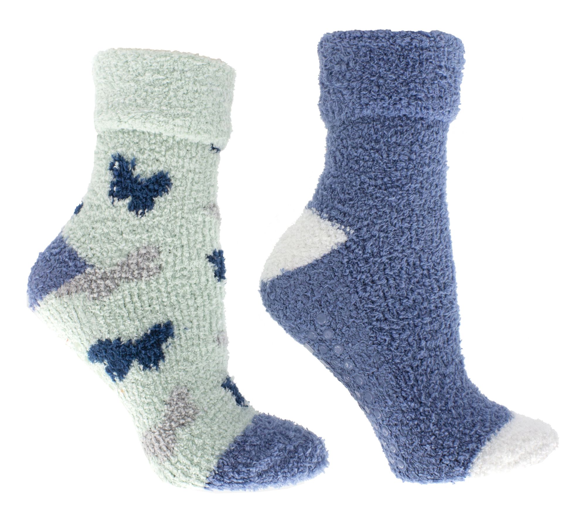 MinxNY S/2 Non Skid Shea Butter Infused Fuzzy Socks