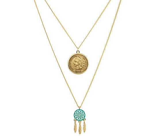 American Coin Treasures Gold Layered Indian Cent Necklace
