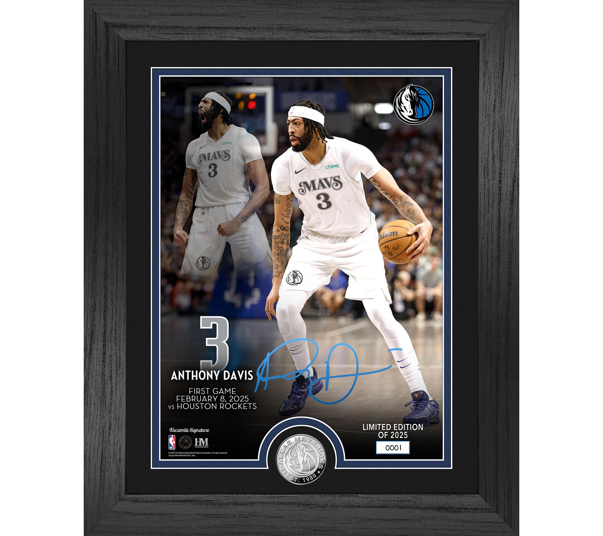 Highland Mint Anthony Davis Dallas Mavericks Silver Photo Mint
