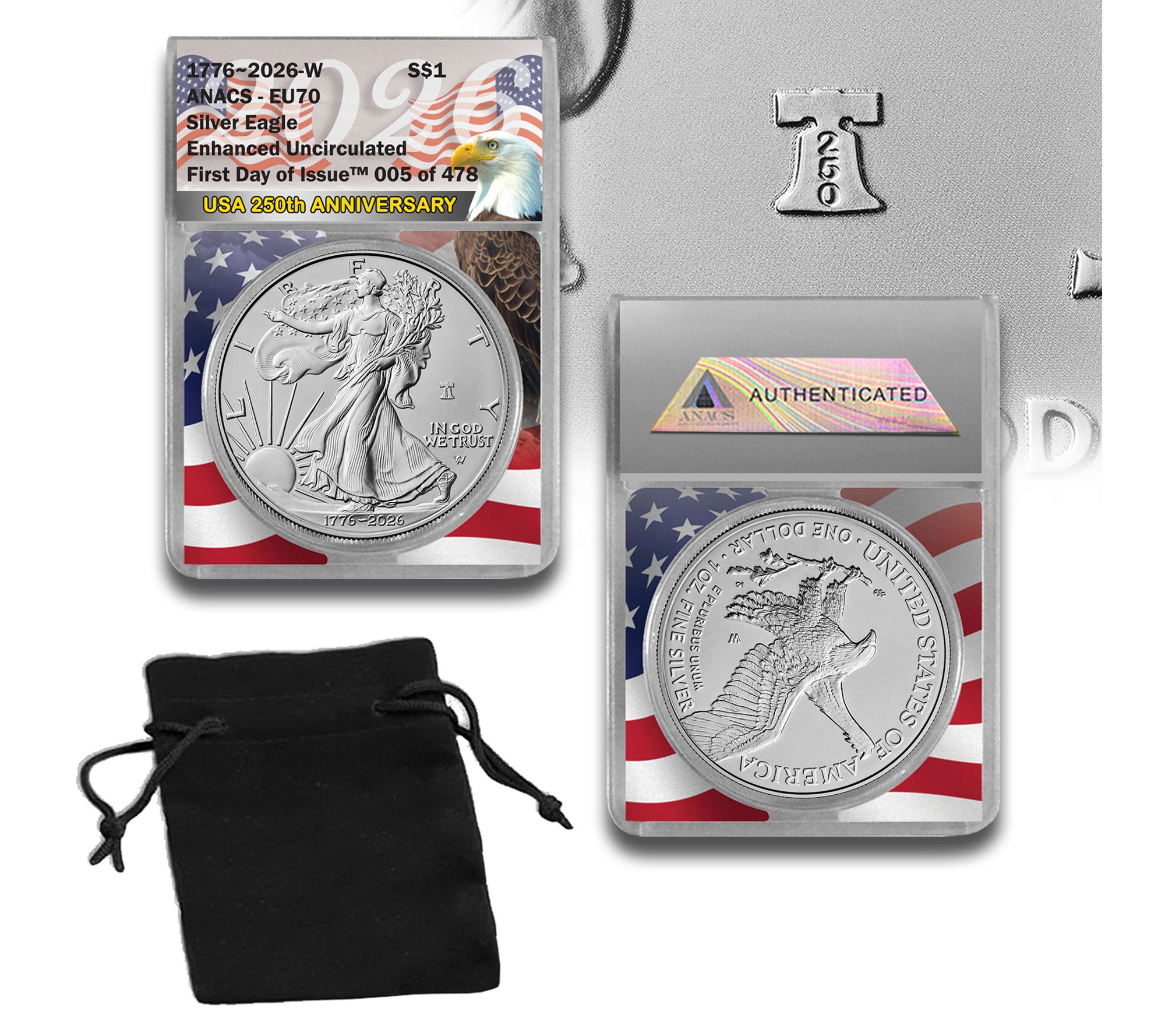 2026 Silver Eagle Enhanced Uncirculated ANACS EU70 FDOI