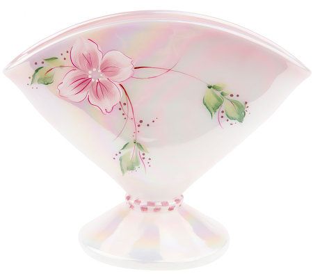 Fenton Art Glass Rosalene Diamond Fan Vase - QVC.com