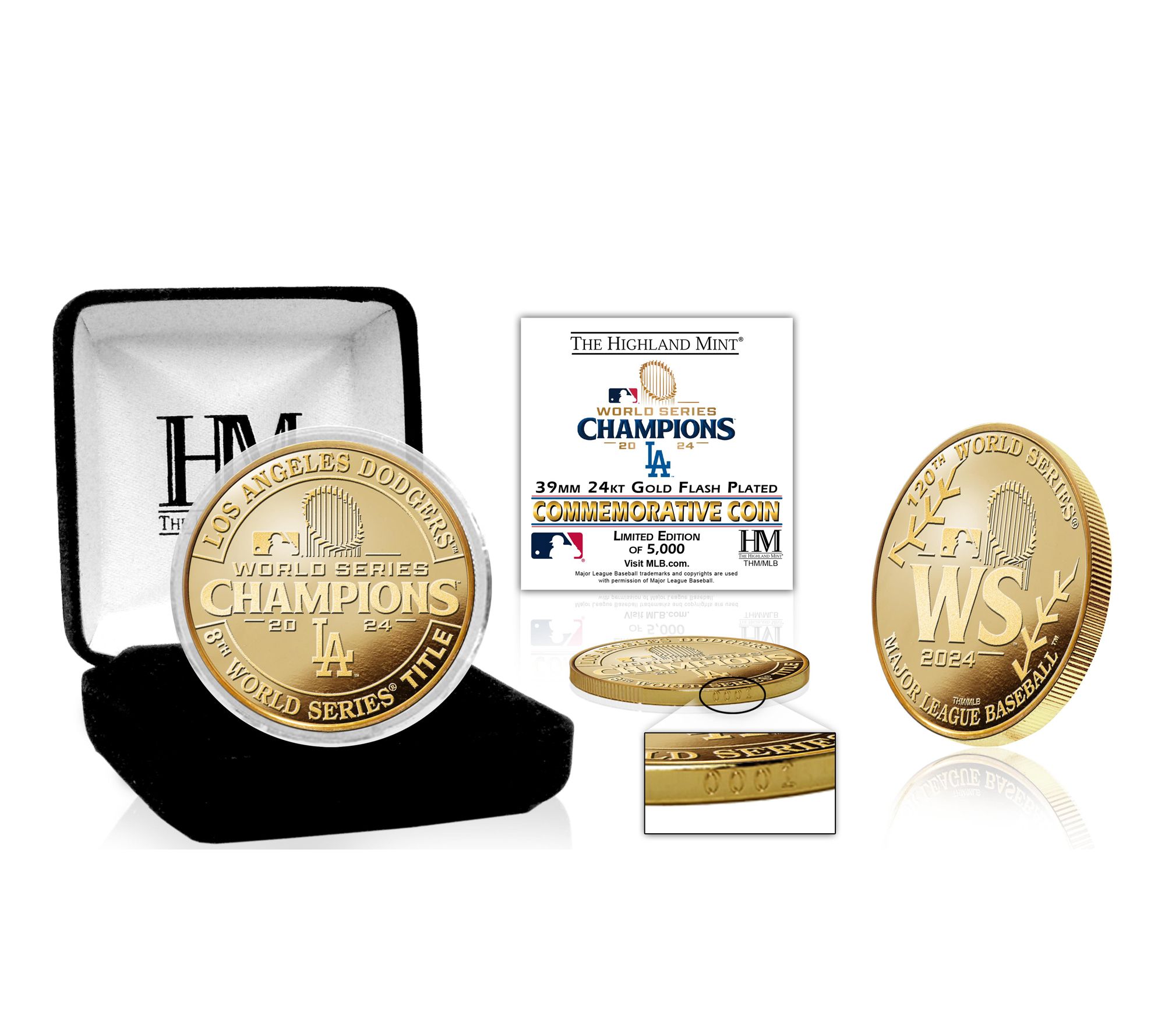 Highland Mint Dodgers 2024 World Series Champions Gold Coin