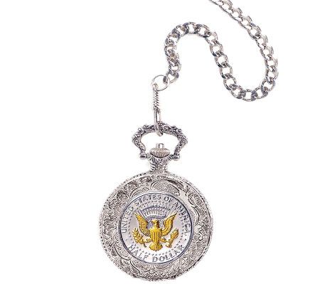Selectively Gold-Layered Presidential Seal Pocket Watch