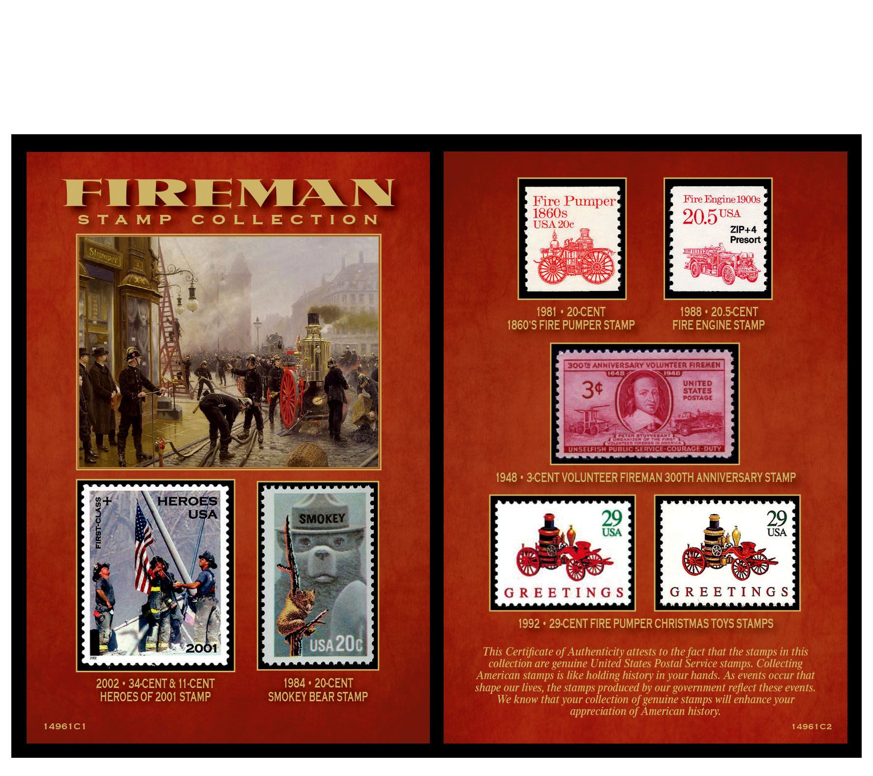 American Coin Treasures Fireman Stamp Collection QVC