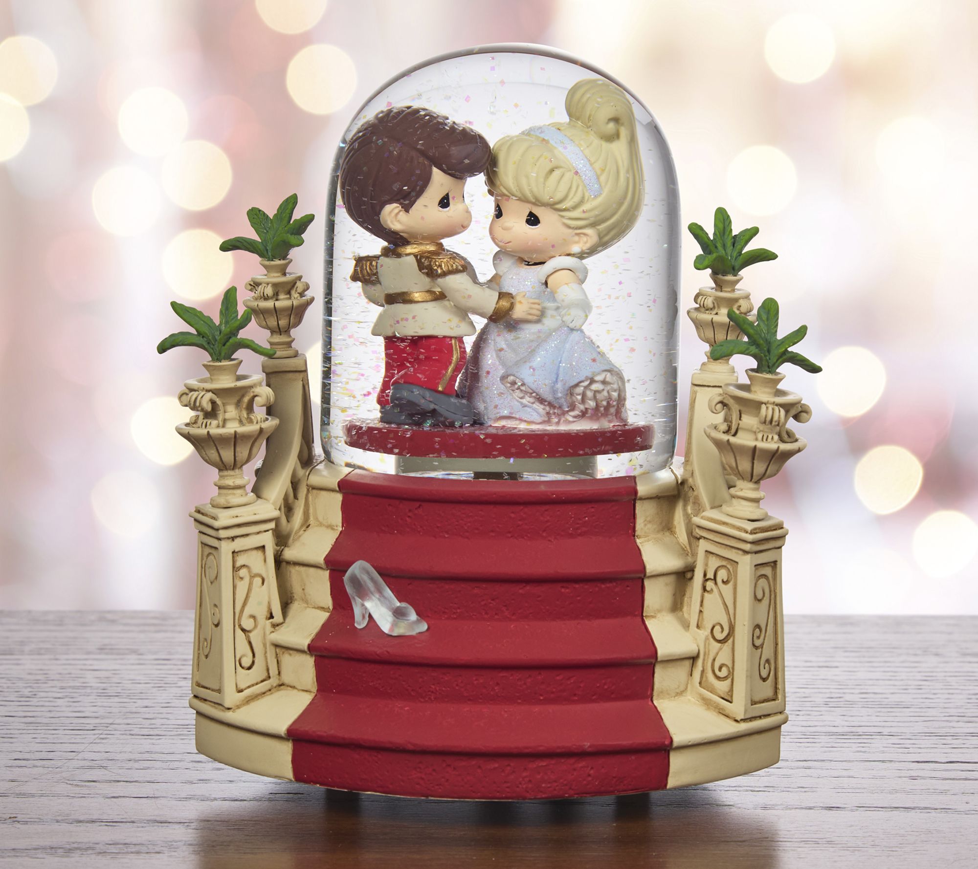 Precious Moments Disney Cinderella And Prince Rotating Globe