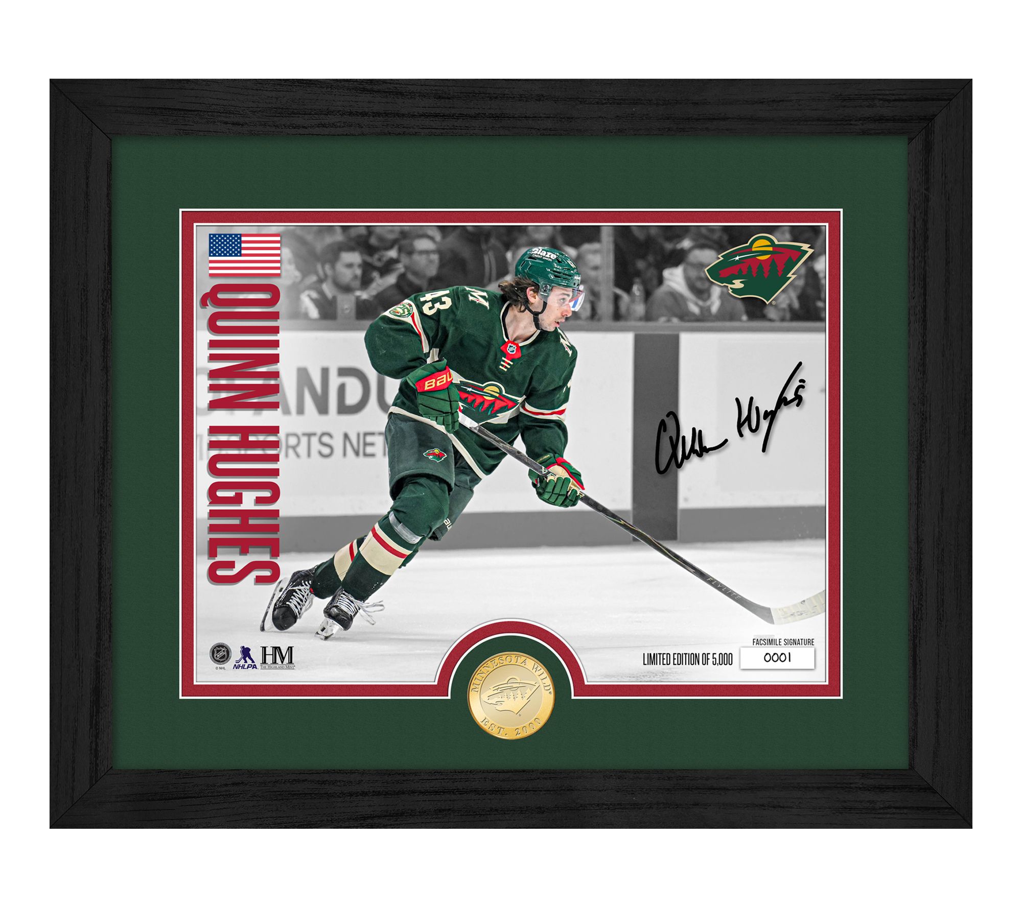 Quinn Hughes Bronze Coin Photo Mint