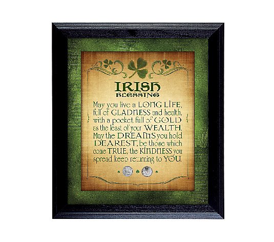 Irish Blessing with Two Three-Pence Wall Frame