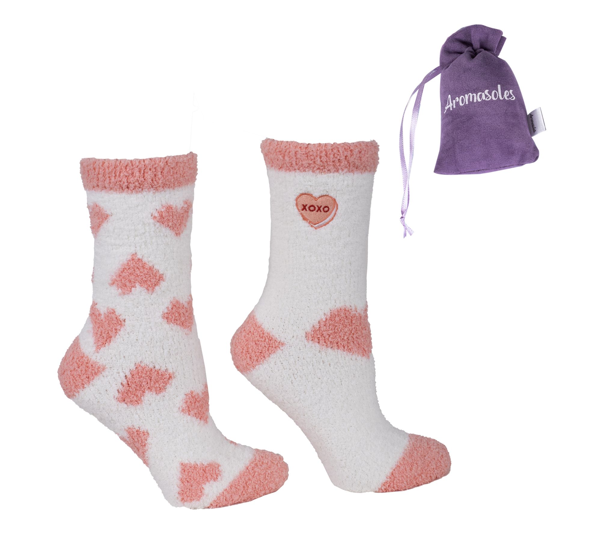 MinxNY S/2 Chenille Patched Slipper Socks