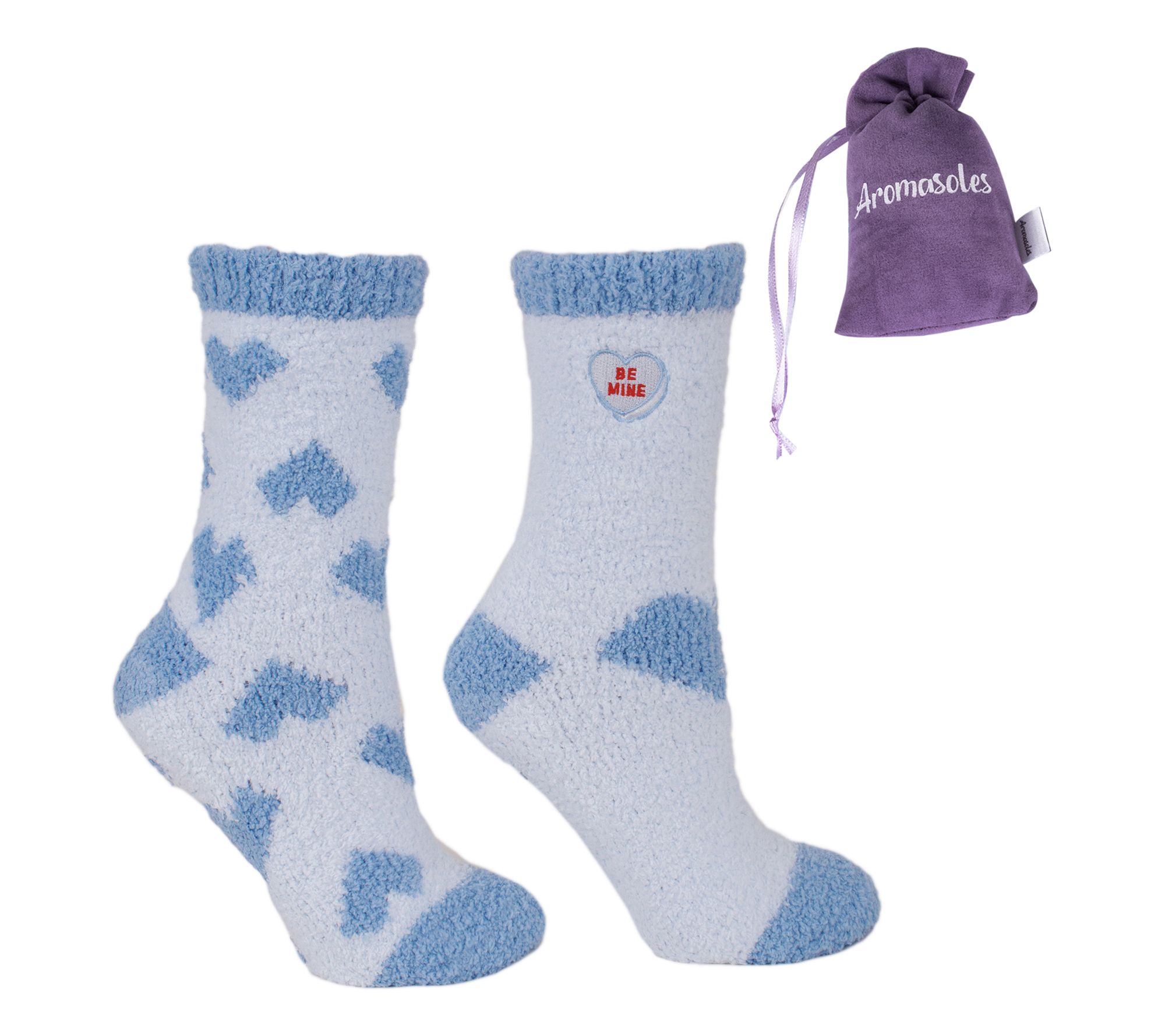 MinxNY S/2 Chenille Patched Slipper Socks