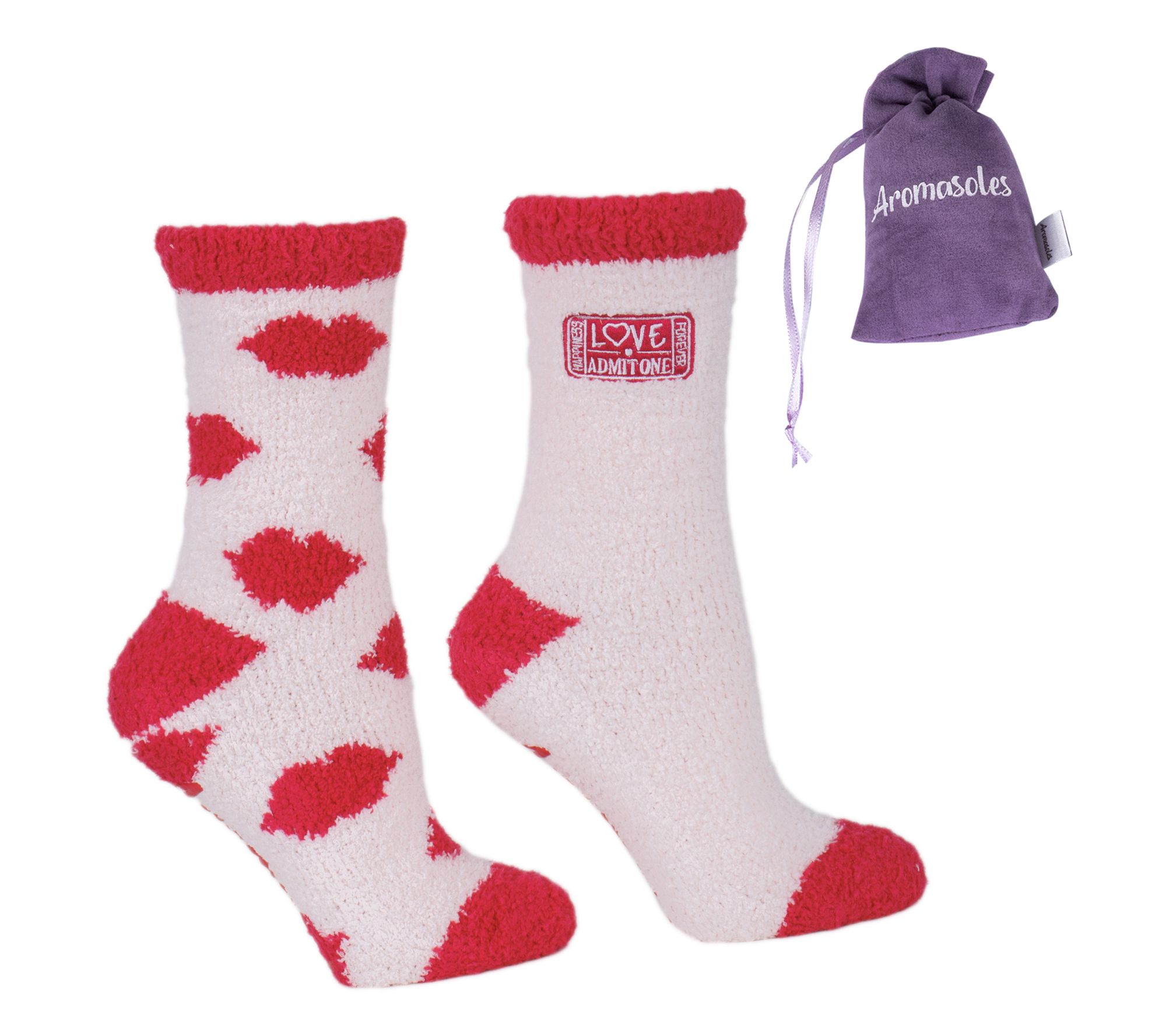 MinxNY S/2 Chenille Patched Slipper Socks