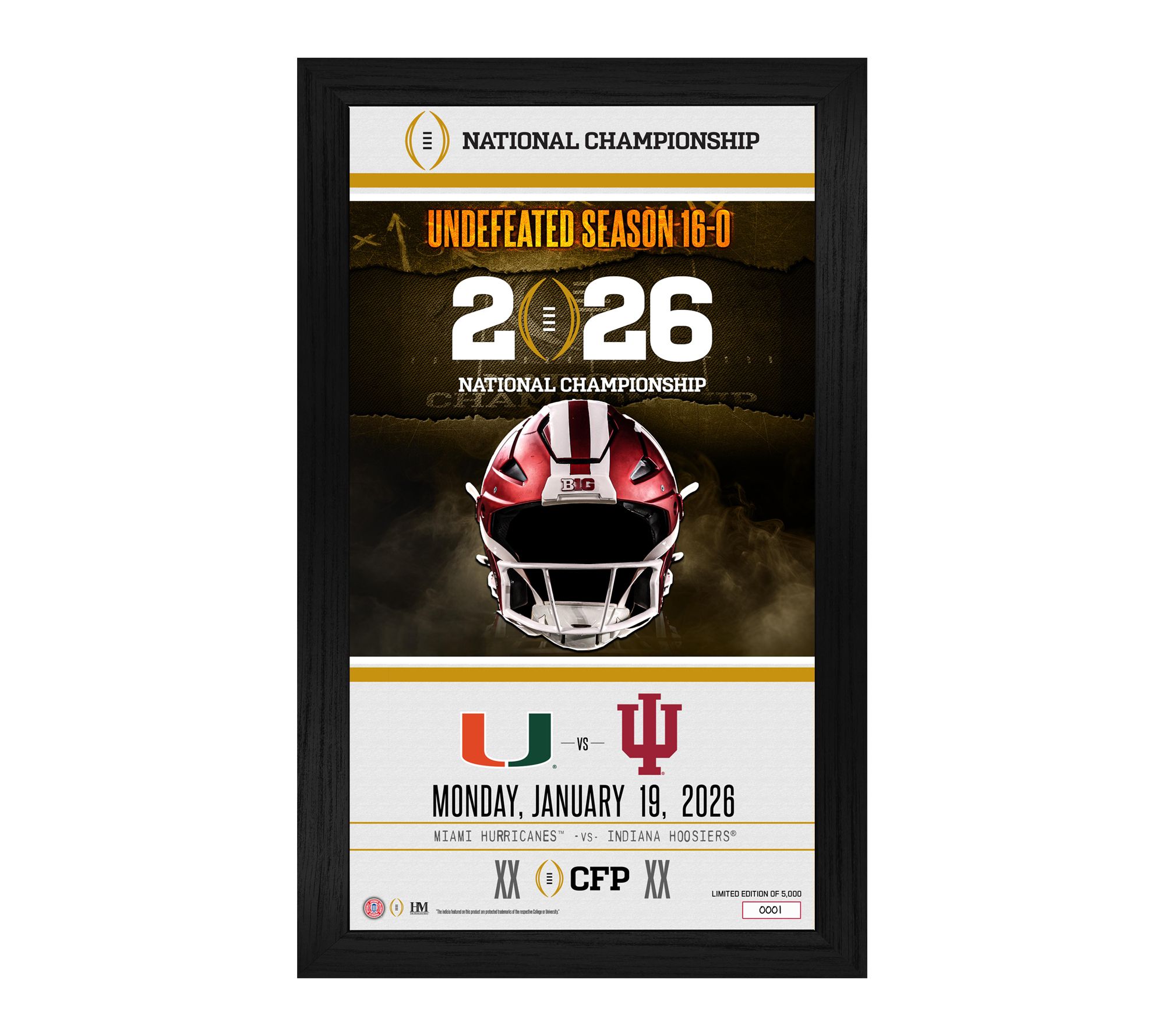 Indiana 2025-26 CFP National Champ Game Day Frame