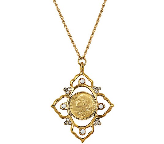 American Coin Treasures French Coin Victorian Pendant