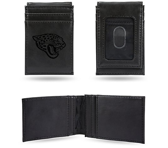 Rico NFL Laser-Engraved Black Front Pocket Wallet