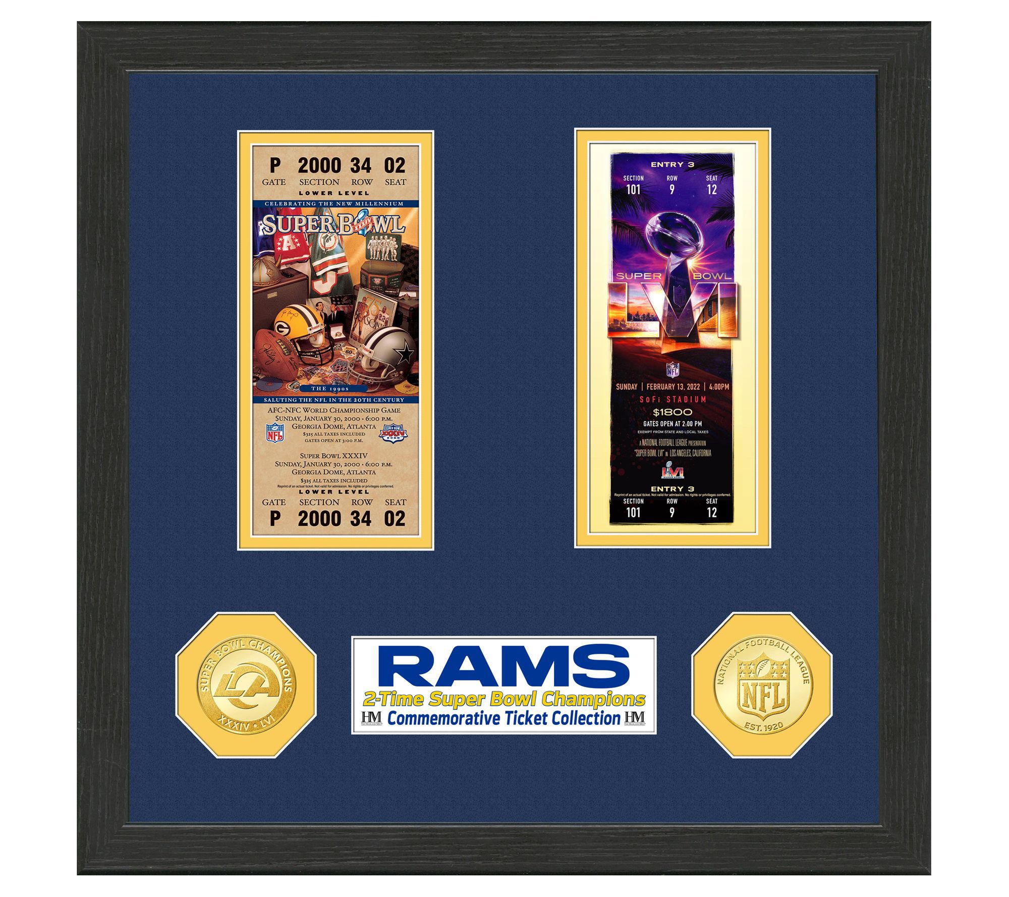 NFL Super Bowl LVI Champions 12x15 Ticket Frame Rams