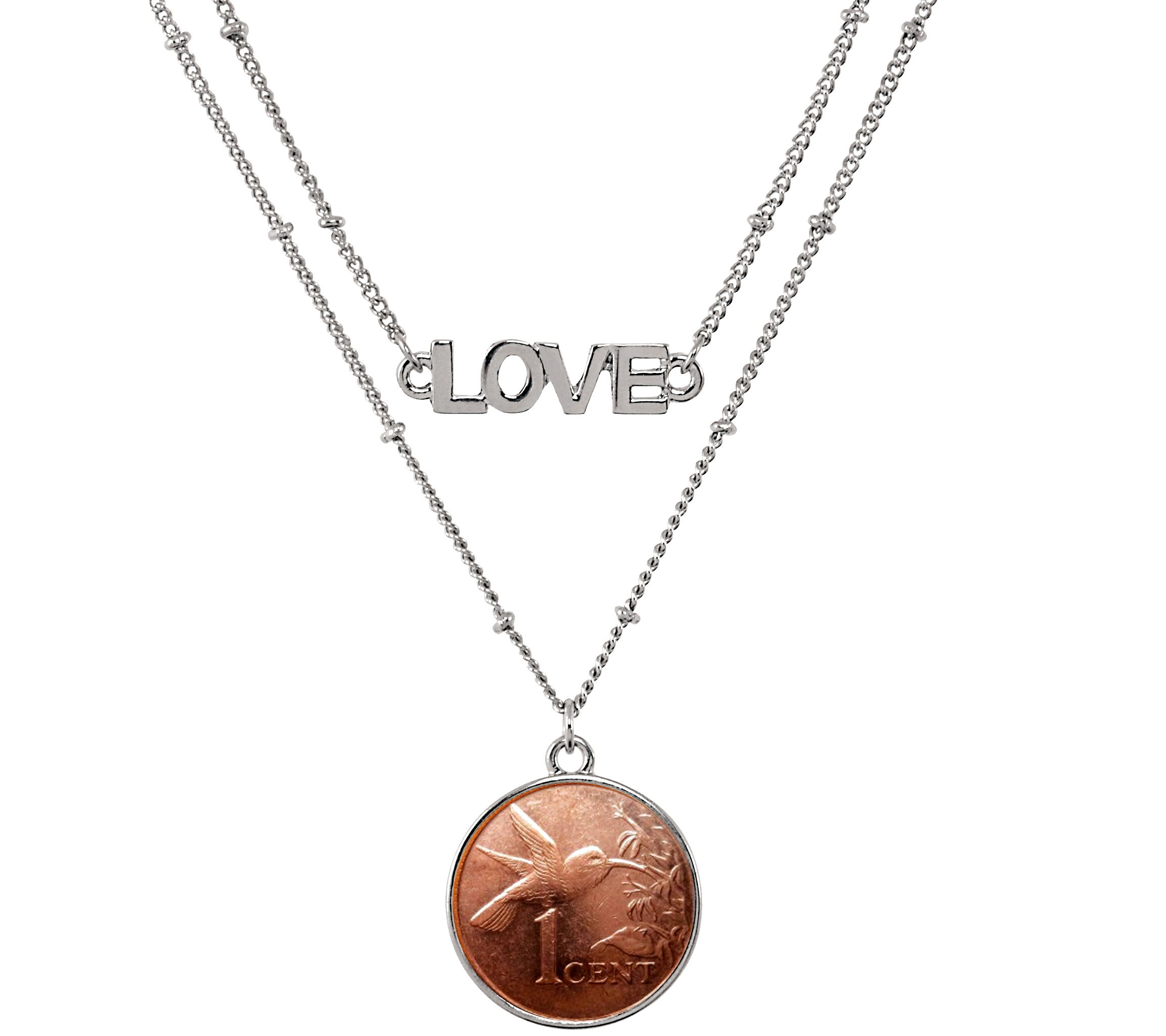 American Coin Treasures Hummingbird Coin Love Necklace