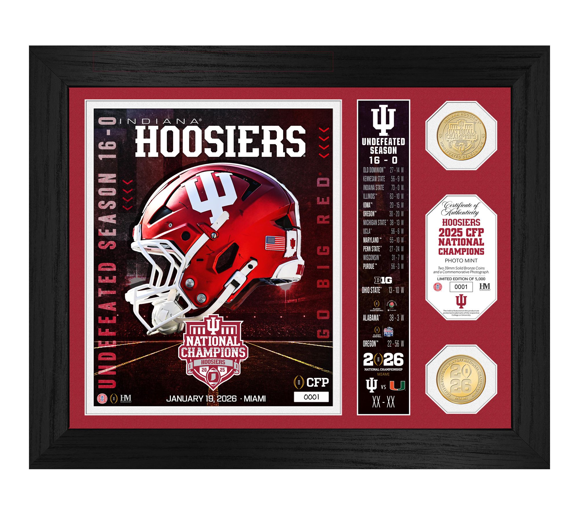 Indiana 2025-26 CFP National Champ Team Force Frame