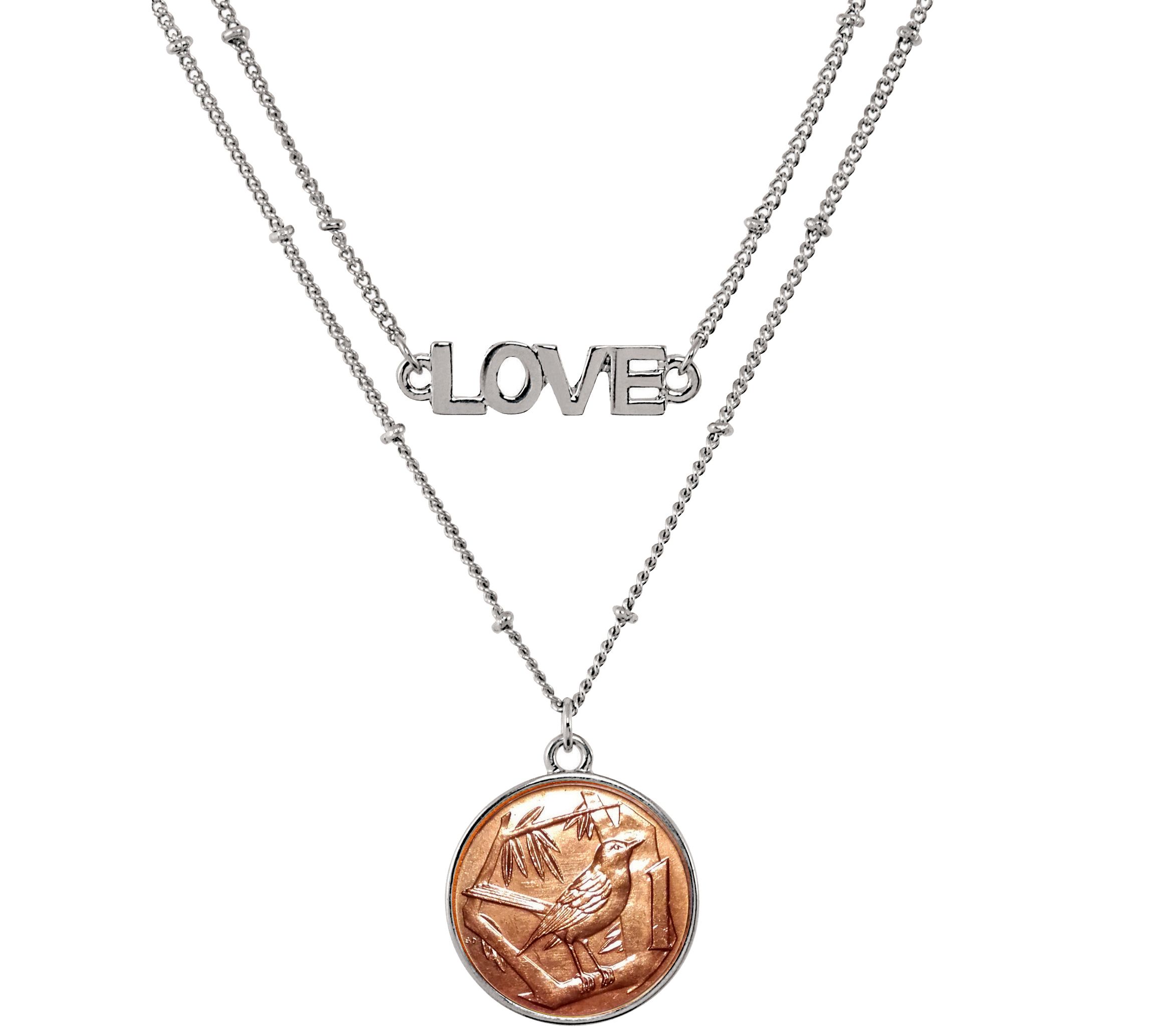 American Coin Treasures Thrush Bird Coin Love Necklace