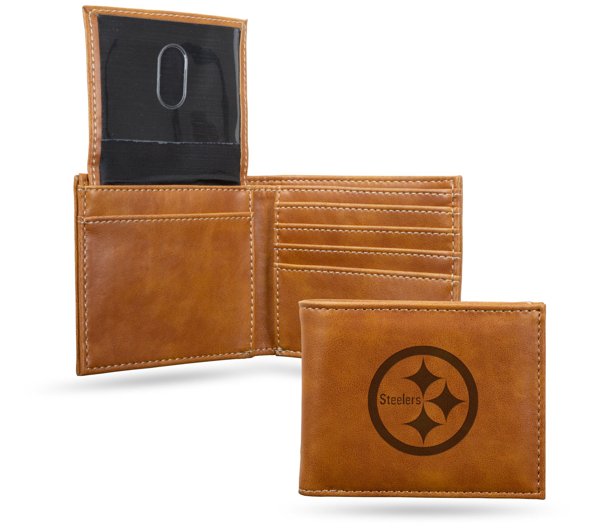 Rico NFL Laser-Engraved Brown Billfold Wallet