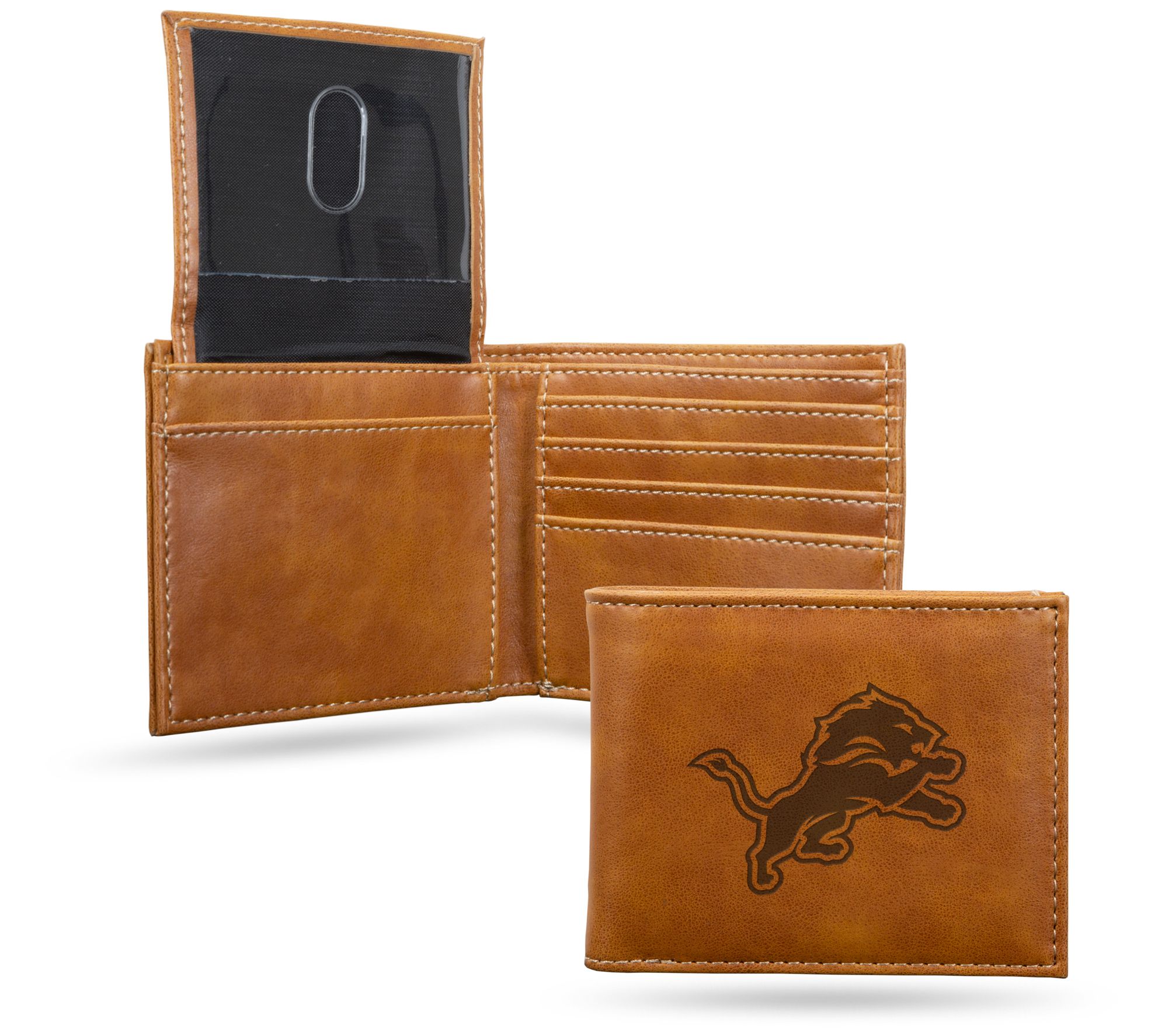 Rico NFL Laser-Engraved Brown Billfold Wallet