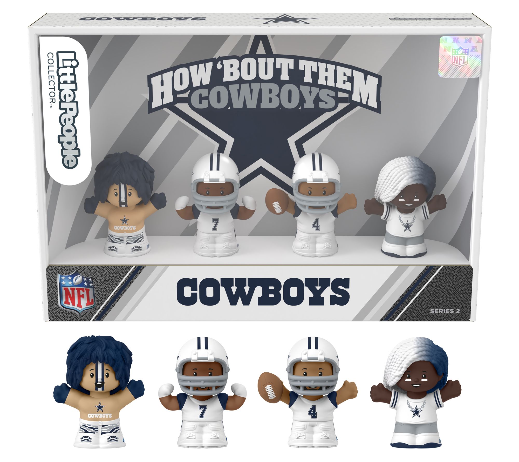 "As Is" Little People CollectorSeries 2 NFL Team Figurine 4 Pack