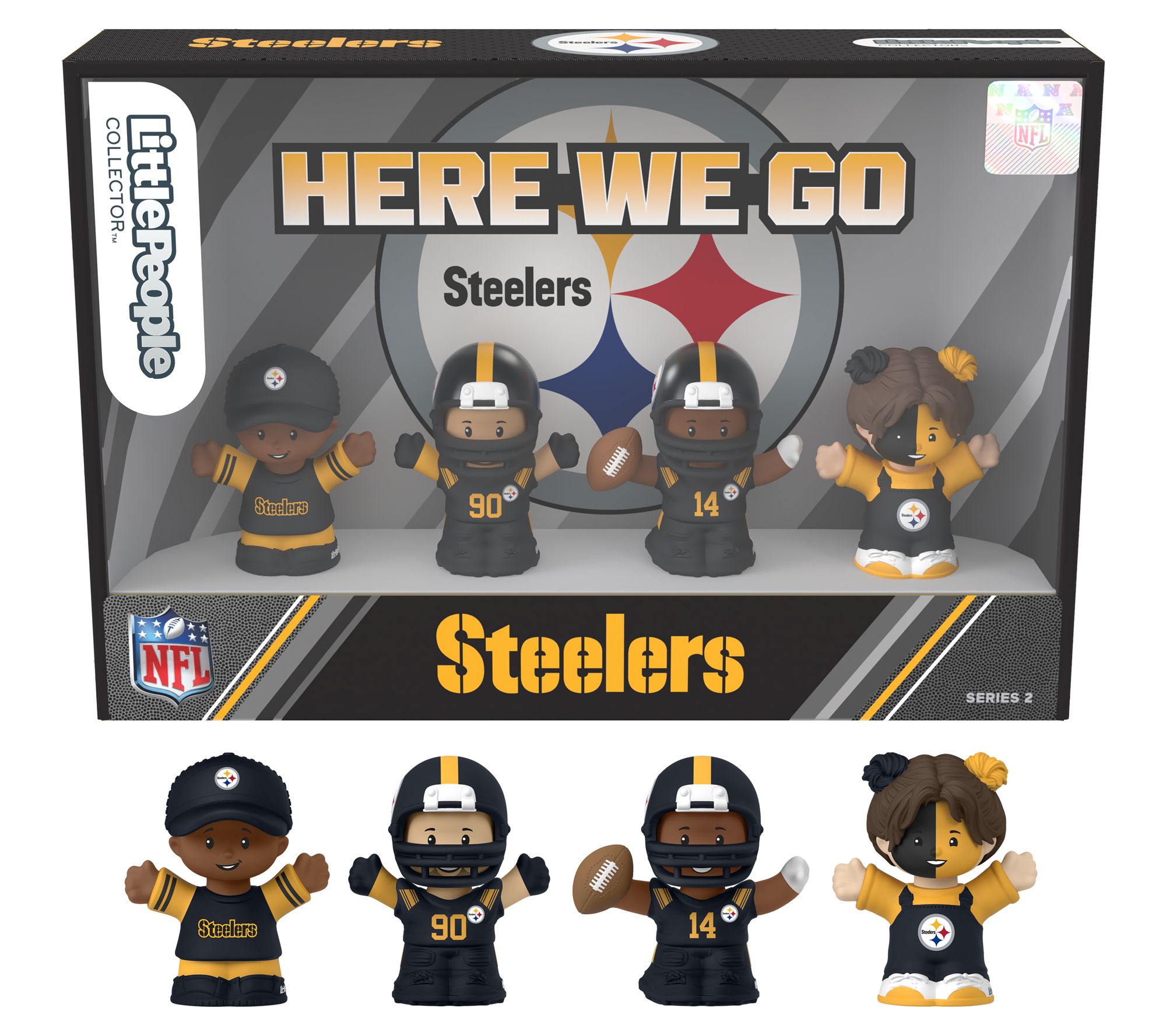 "As Is" Little People CollectorSeries 2 NFL Team Figurine 4 Pack