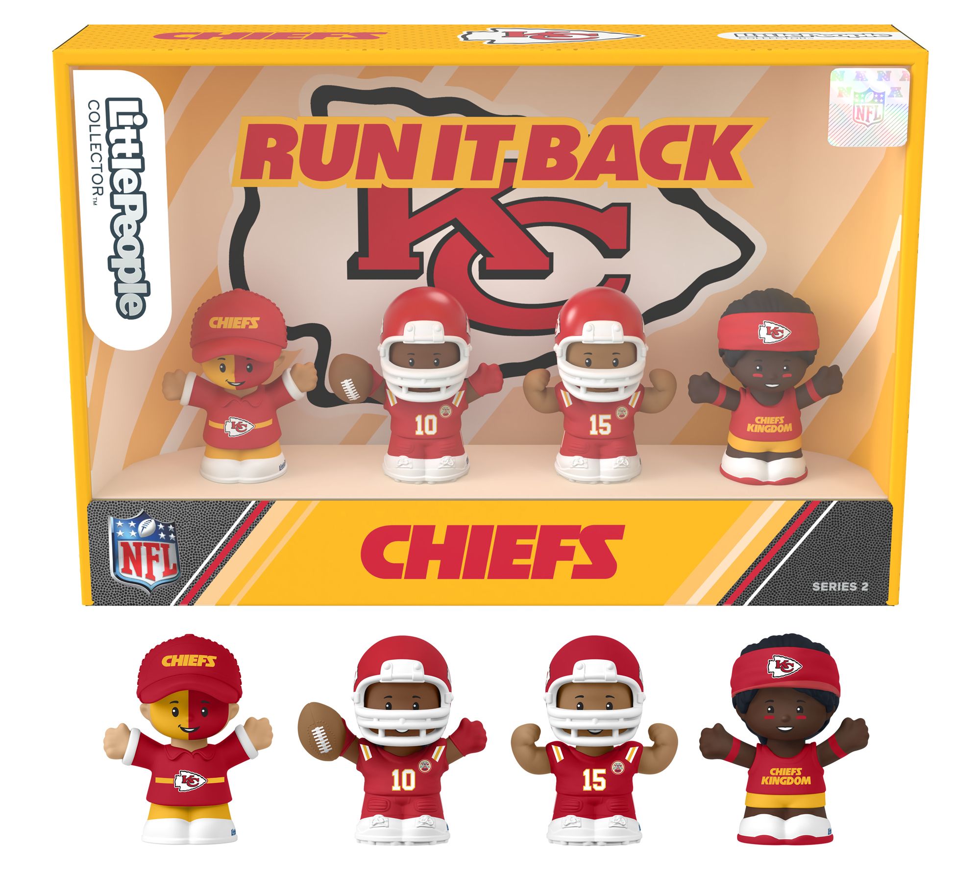 "As Is" Little People CollectorSeries 2 NFL Team Figurine 4 Pack
