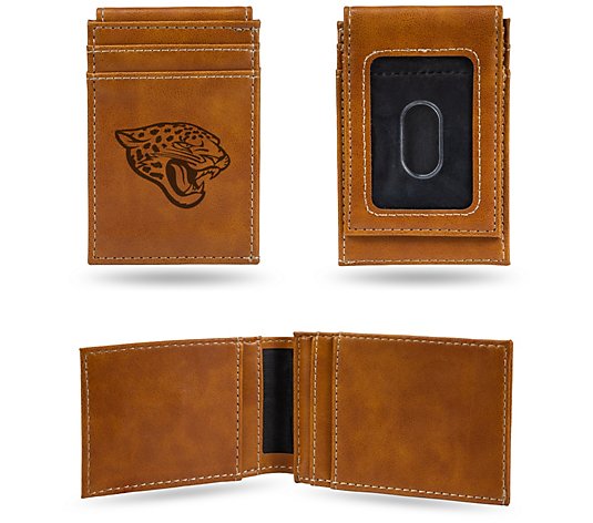 Rico NFL Laser-Engraved Brown Front Pocket Wallet