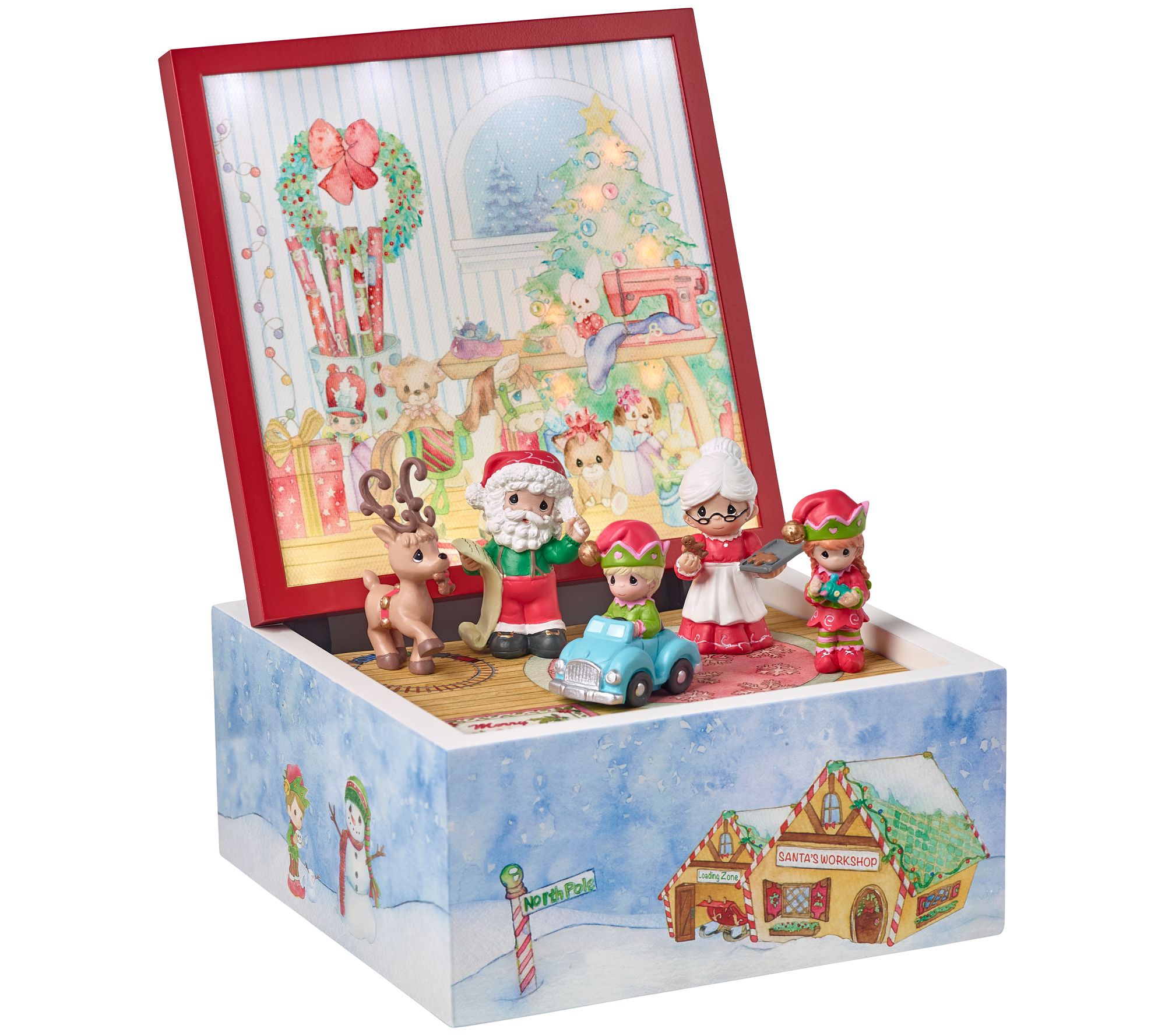 Precious Moments Santa's Workshop Heirloom Music Box - QVC.com