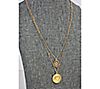 Gold Plated Hummingbird Coin Flower Double Chain Necklace, 1 of 3