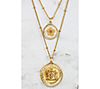 Gold Plated Hummingbird Coin Flower Double Chain Necklace, 2 of 3