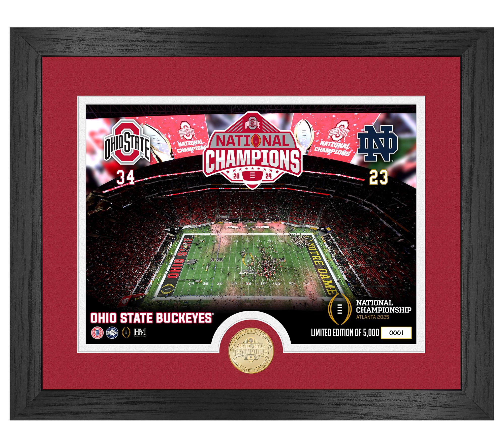Highland Mint Ohio State 2025 CFP Champ Celebration Frame