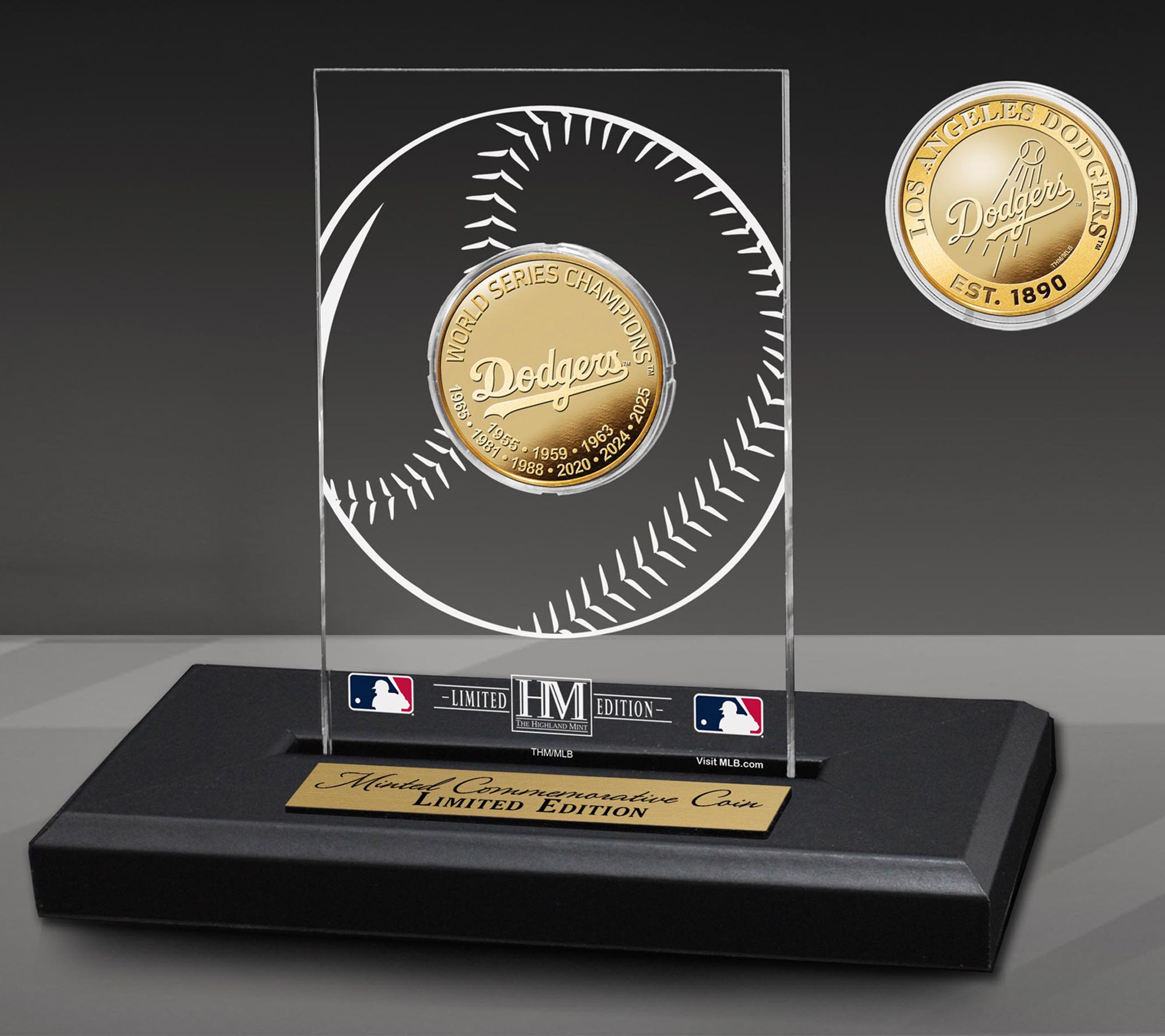Highland Mint LA Dodgers World Series Champs Gold Coin
