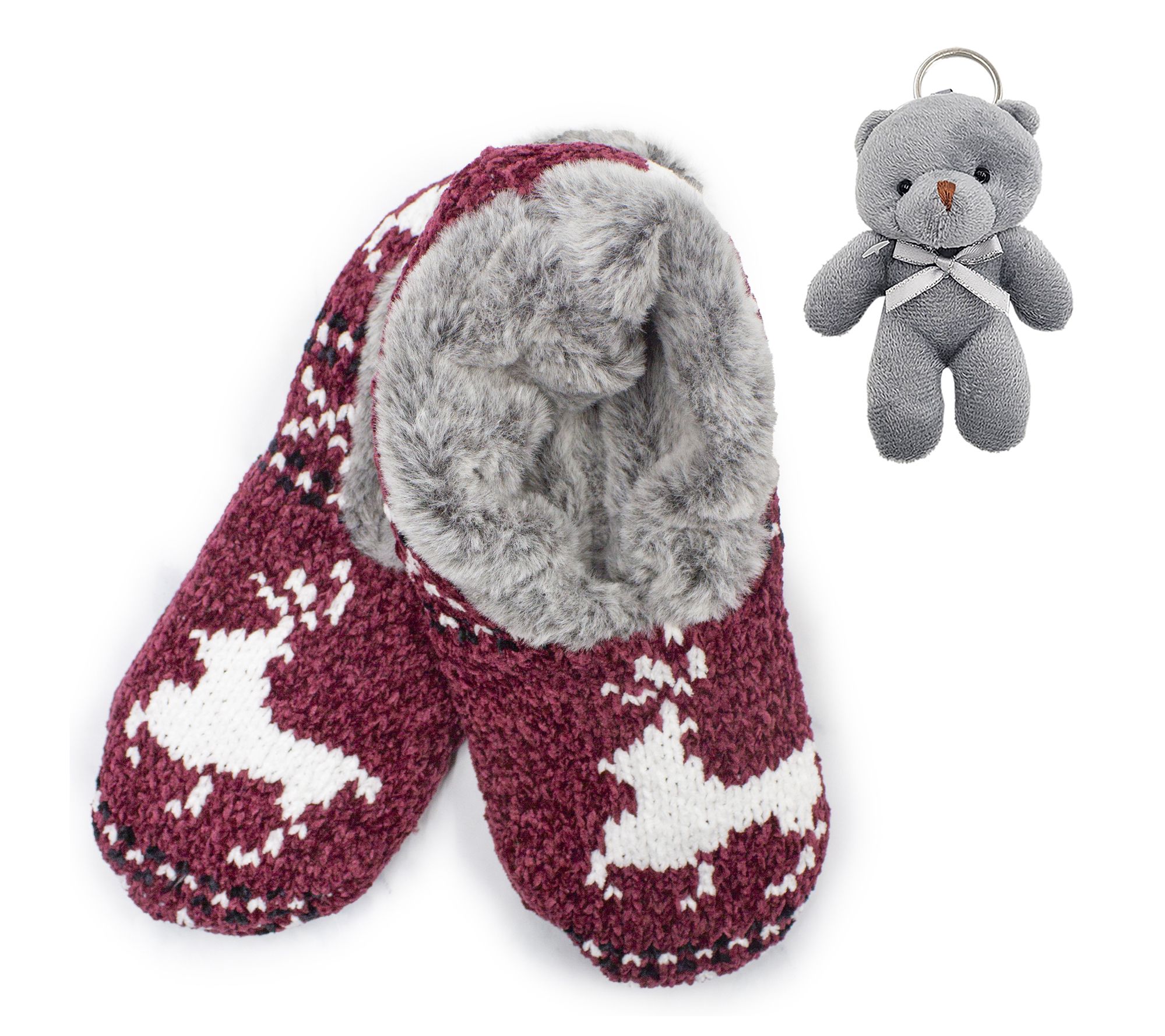 MinxNY Faux Fur Moose Slippers Infused w/ Neroli & Shea Butter