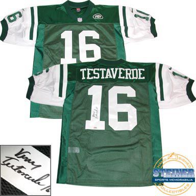 Vinny Testaverde Autographed Nike Jets Jersey - QVC.com