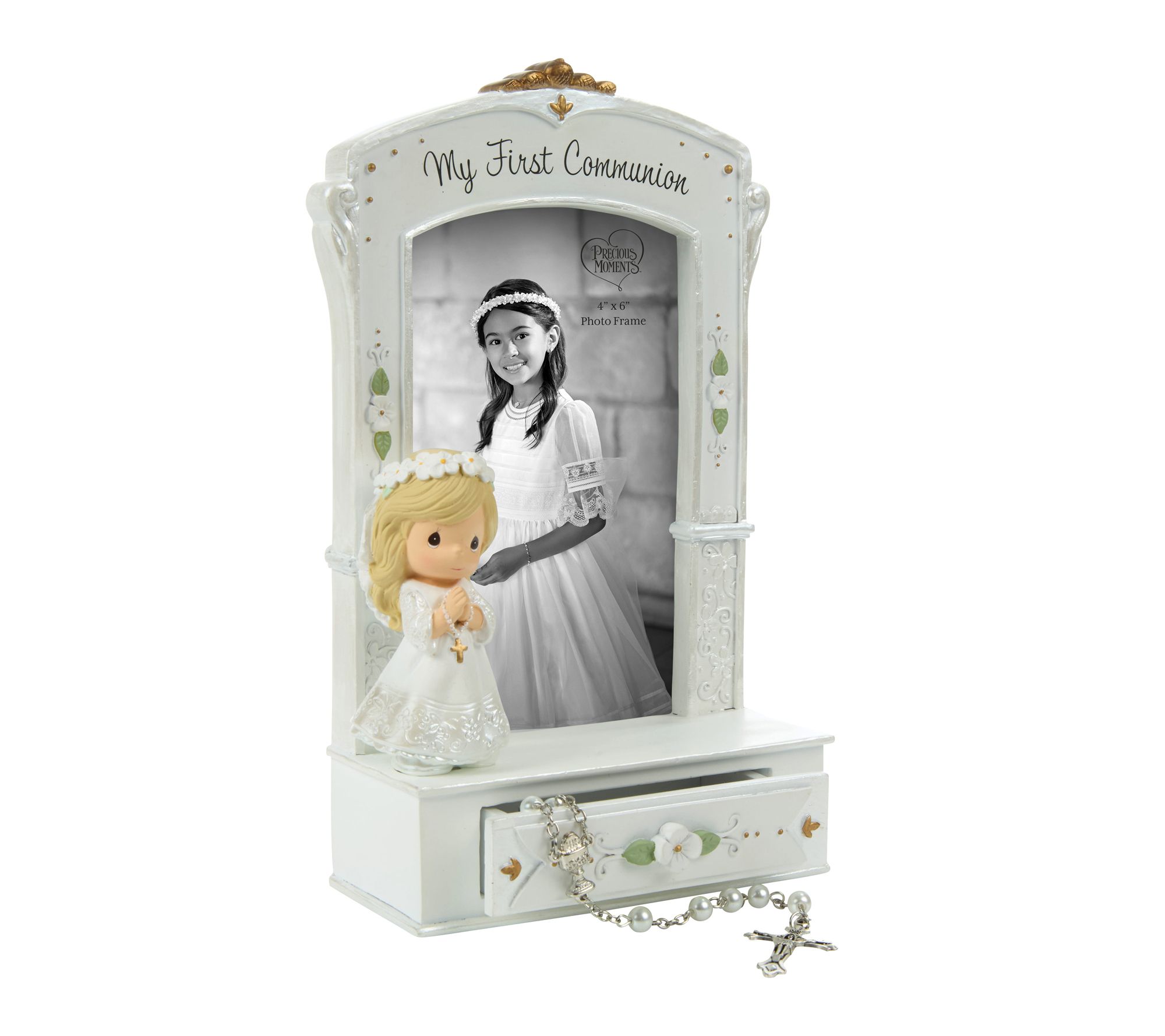 Precious Moments Communion Girl Photo Frame w/ Rosary
