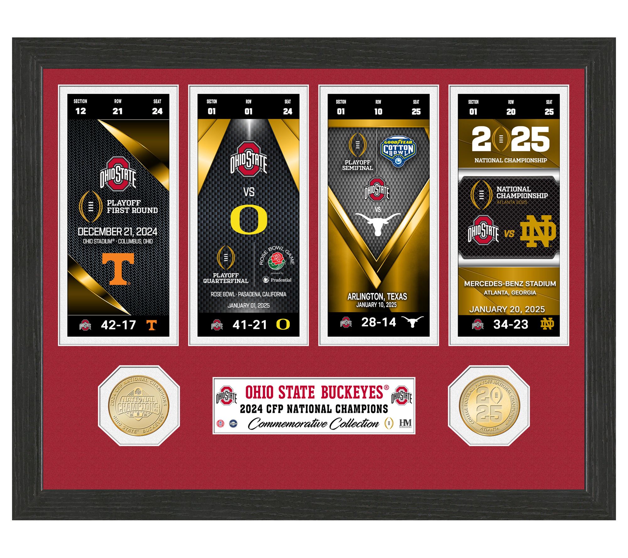 Highland Mint Ohio State 2025 CFP Road to Colletion Frame