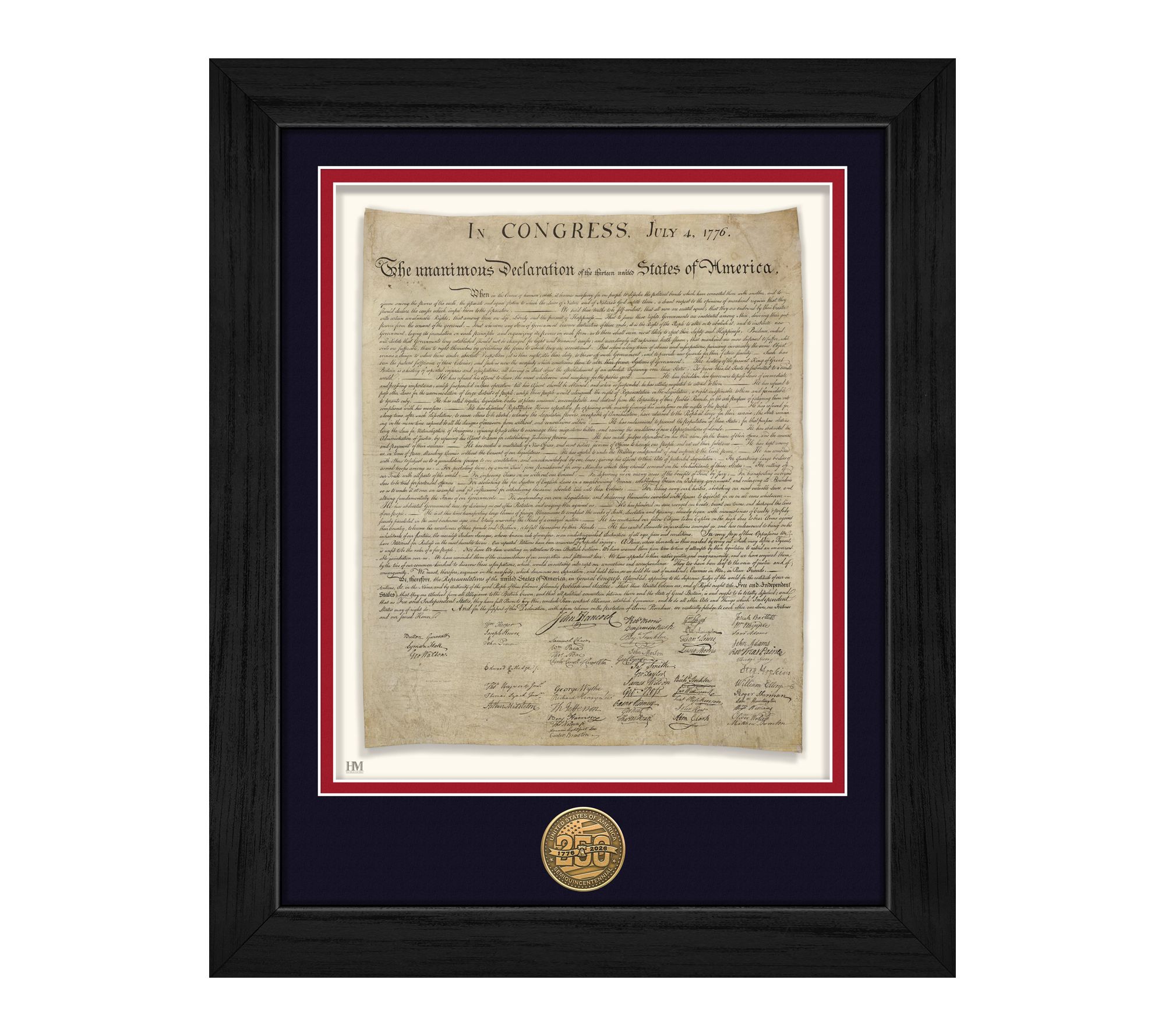 Highland Mint USA 250th  Declaration of Independence Frame