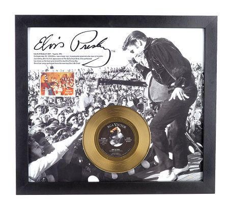 Elvis Presley Limited Edition 1956 Topps Card and Gold Record Framed ...