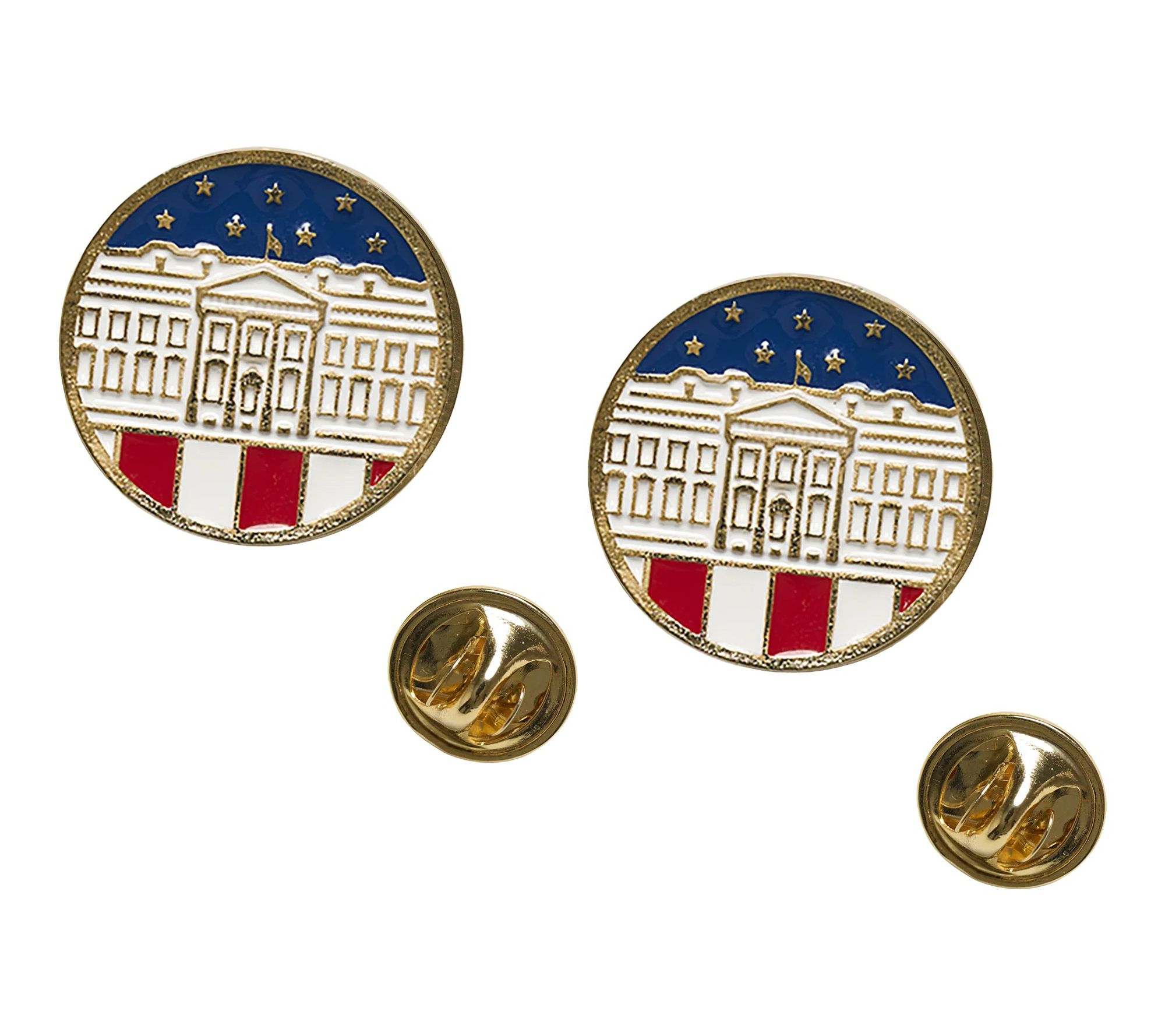 WHHA Set of 2 White House Circle Flag Lapel Pin