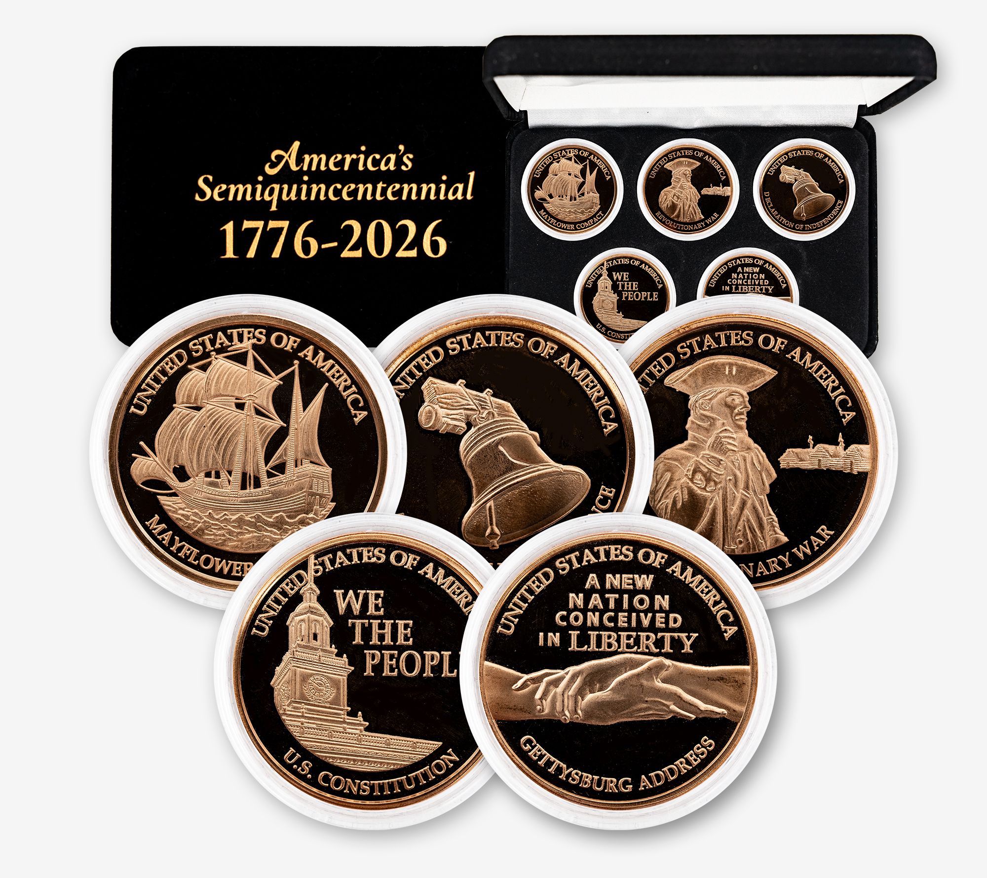 1776-2026 America's Semiquincentenn ial 1oz Copper 5pc Set