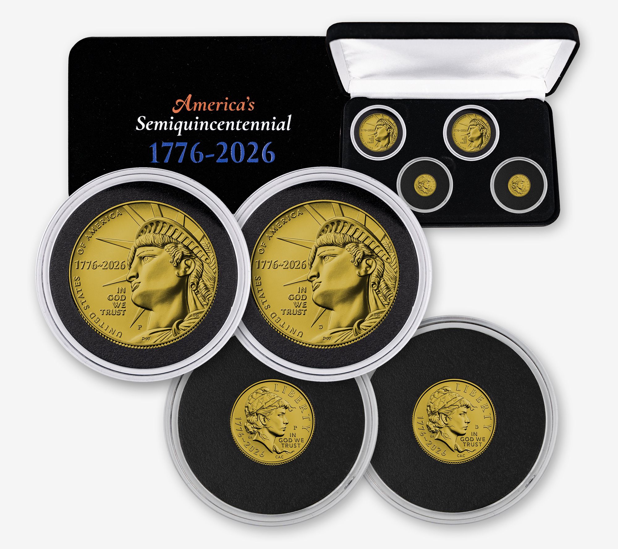 2026 Faces of Liberty 4 Coin Set Gold Layered